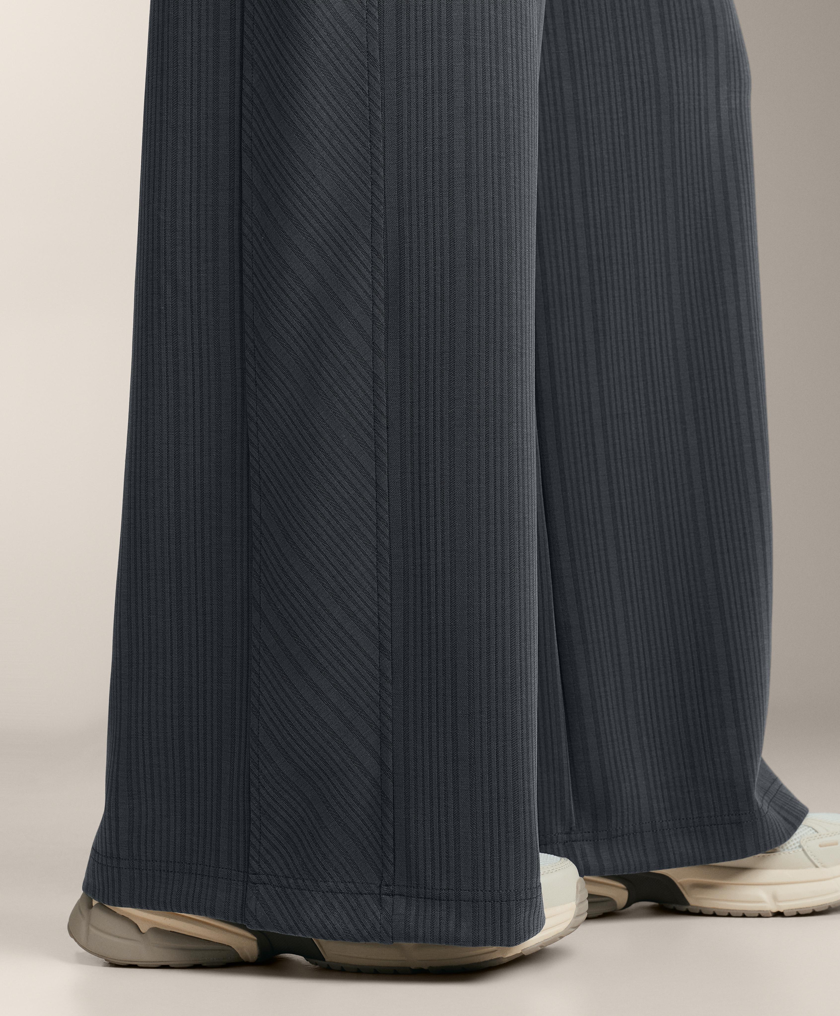 Asymmetric stripe trousers with modal — ASPHALT