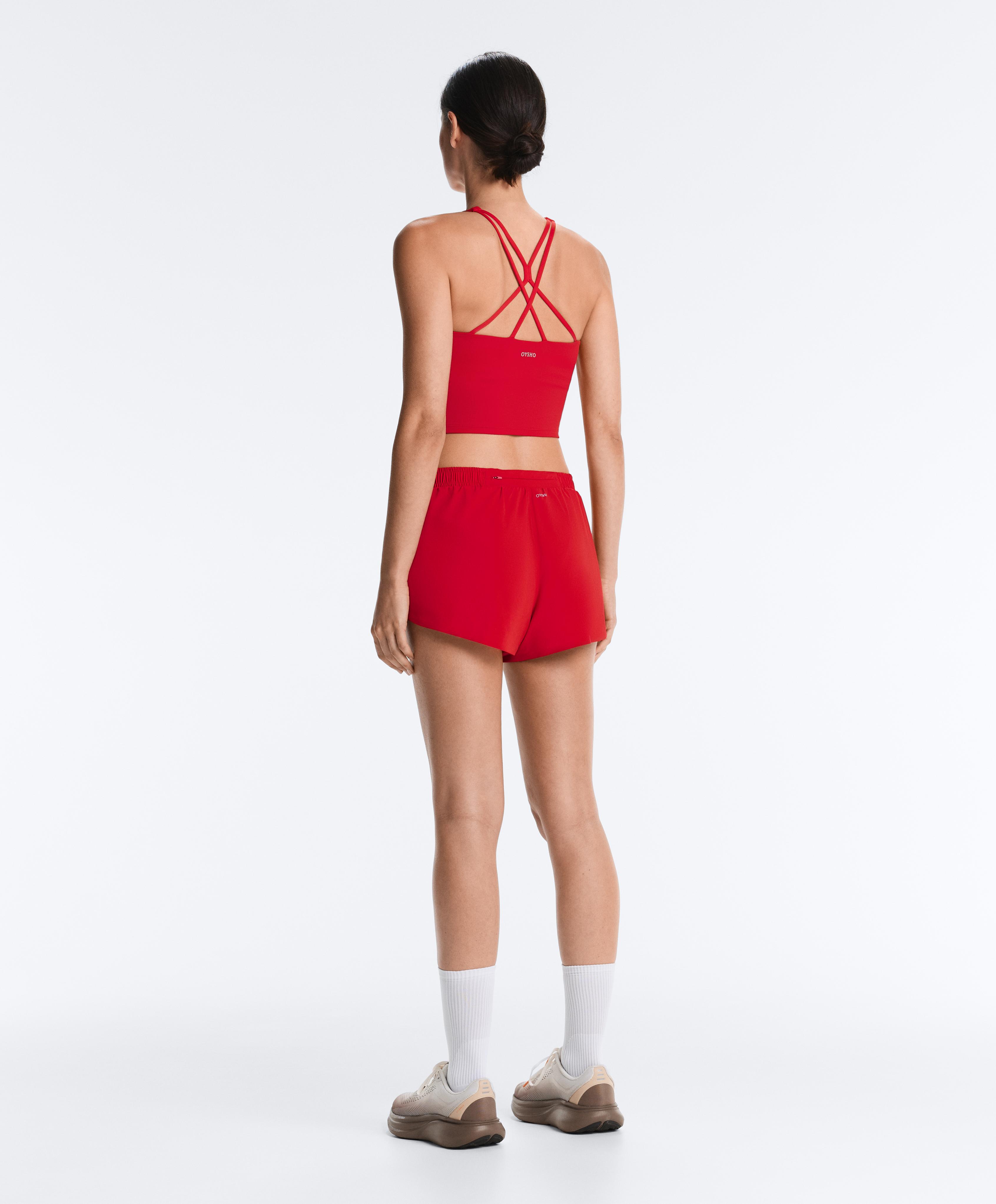 Comfortlux strappy tank top with cups — STRONG RED