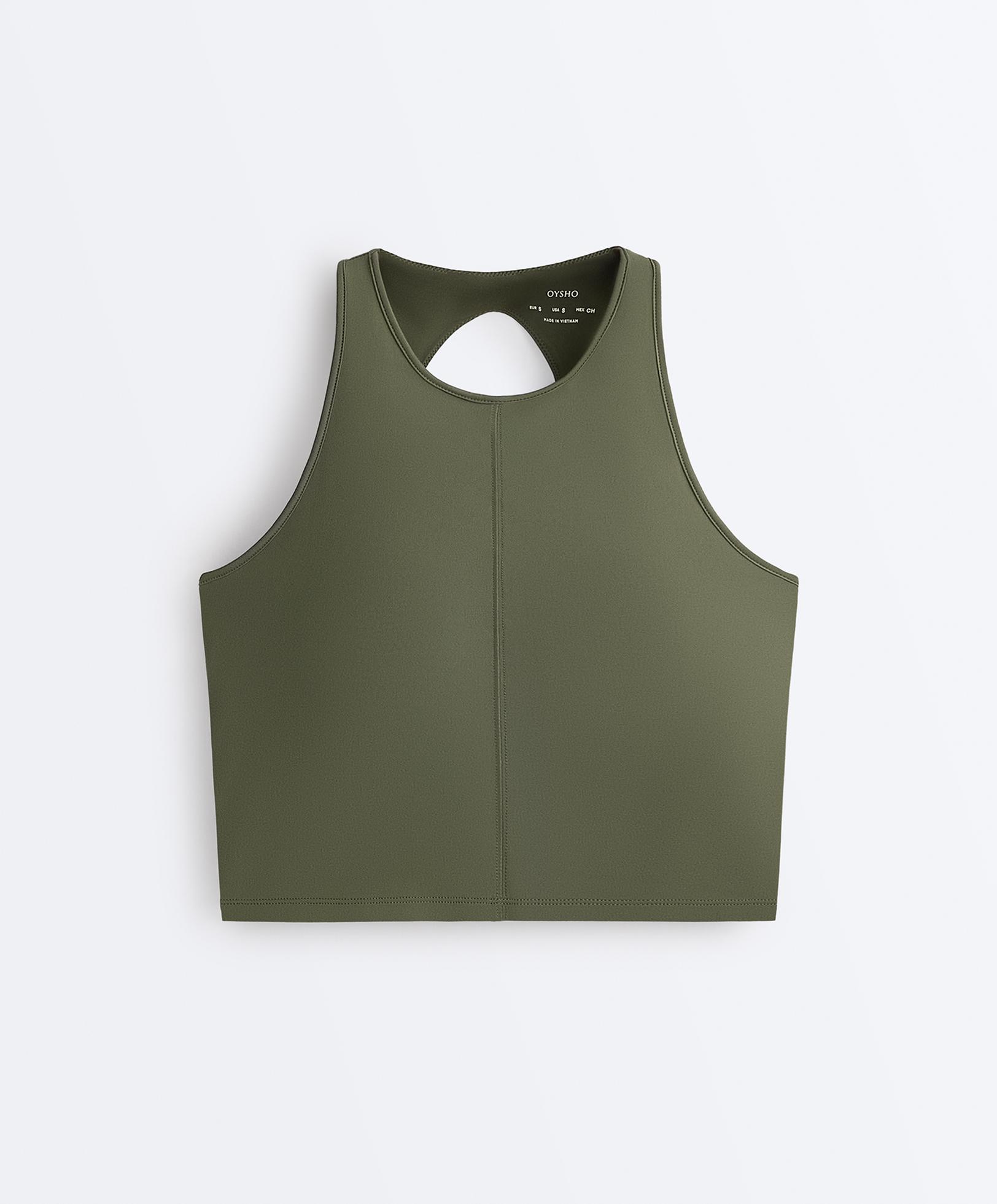 Comfortlux open back halter tank top — DARK GREEN