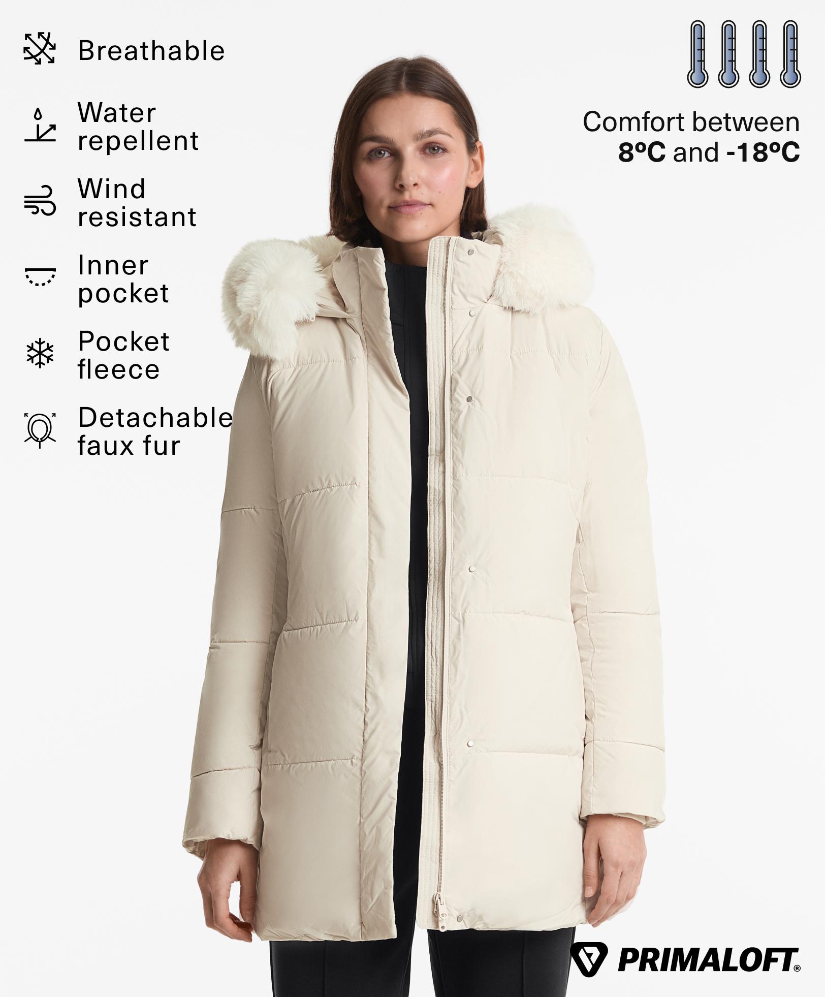 Water-repellent Primaloft® padded midi jacket - Sale