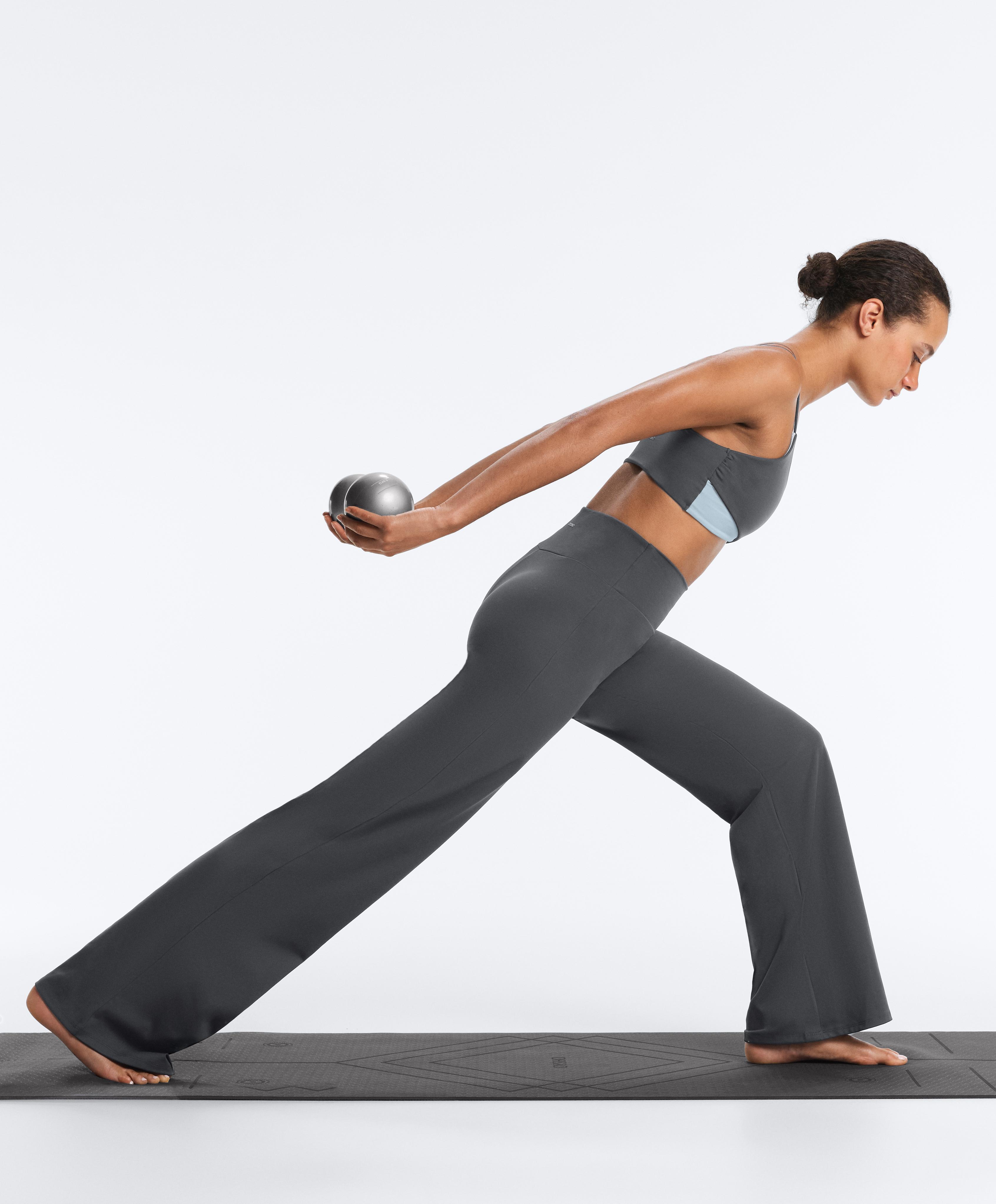 High-rise Comfortlux straight-leg trousers — ASPHALT