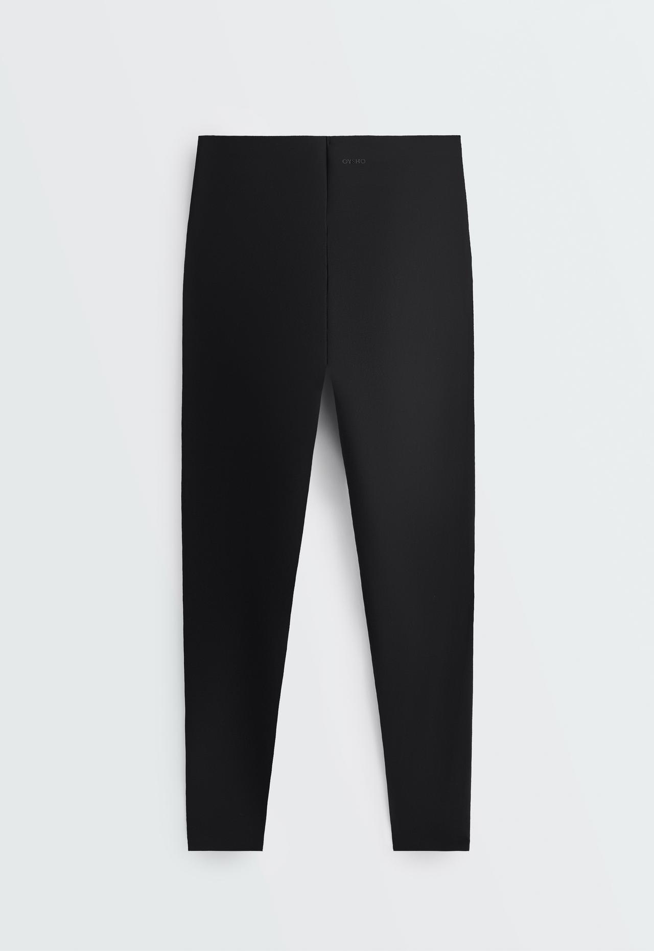 V-cut Light Touch 65cm high-rise ankle-length leggings — BLACK