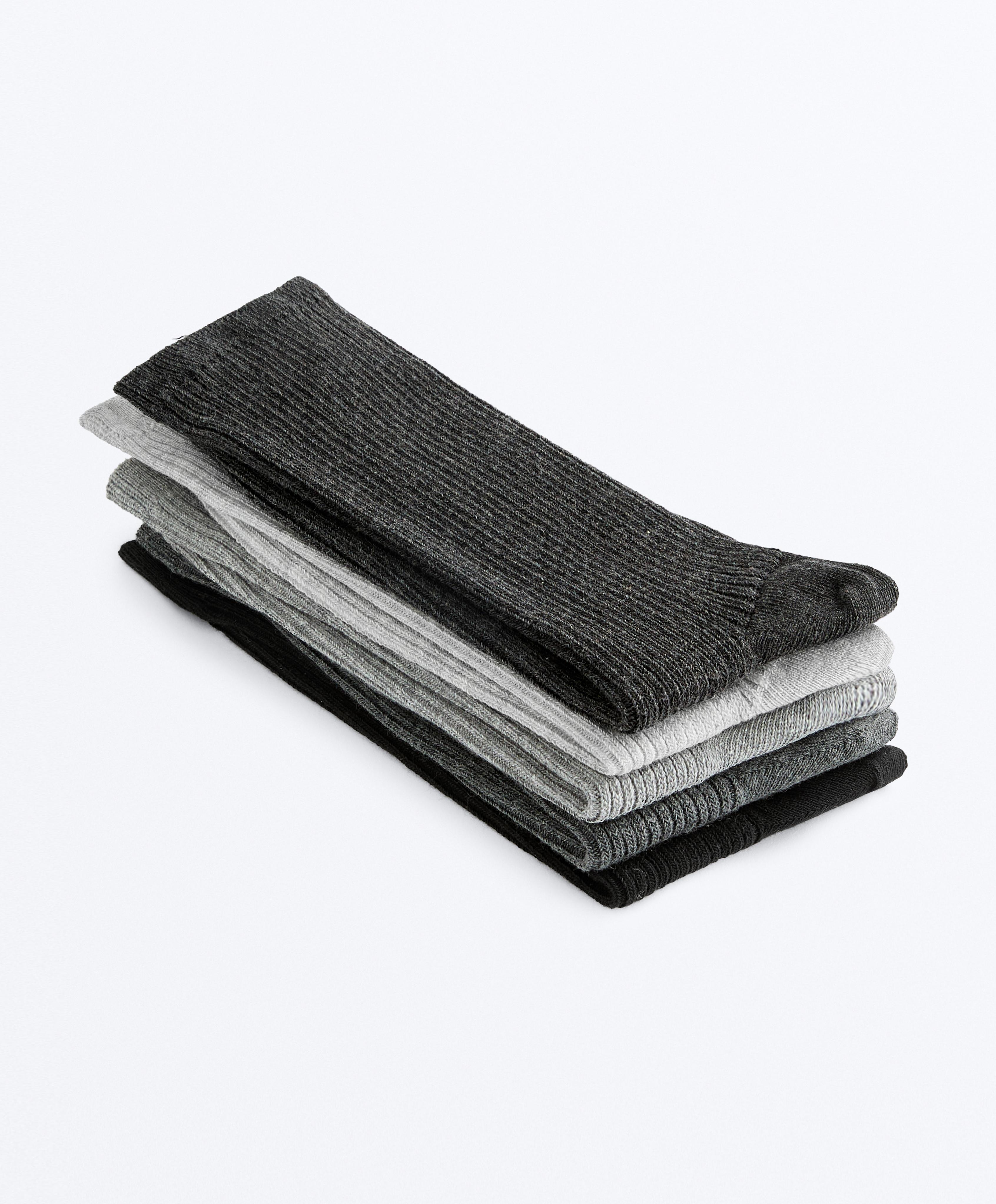 5 pairs of cotton blend classic socks — DARK GREY