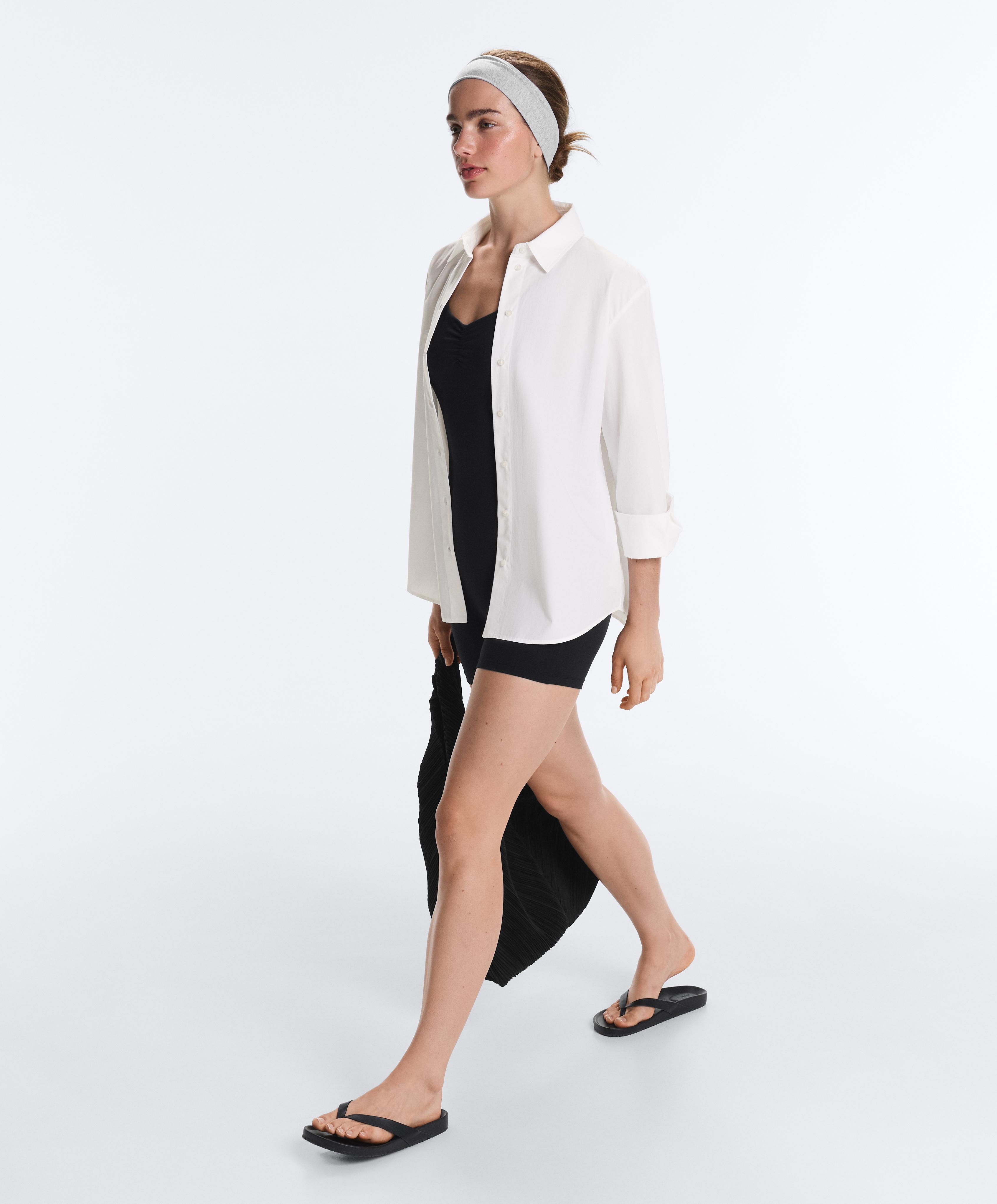 Comfortlux short jumpsuit with knot detail — BLACK