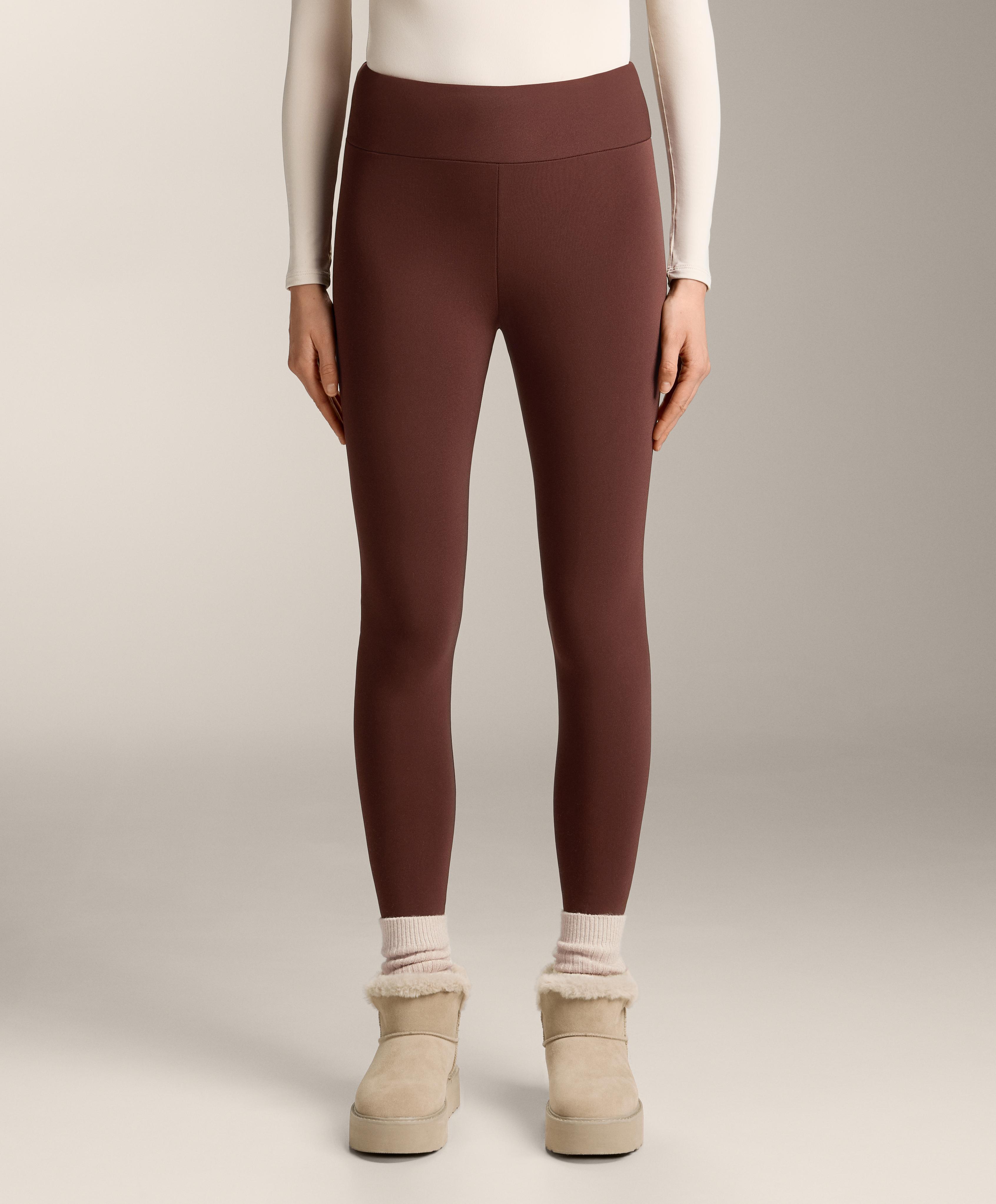 Super-extra-warm seamless 70cm high-rise ankle-length leggings — BURGUNDY
