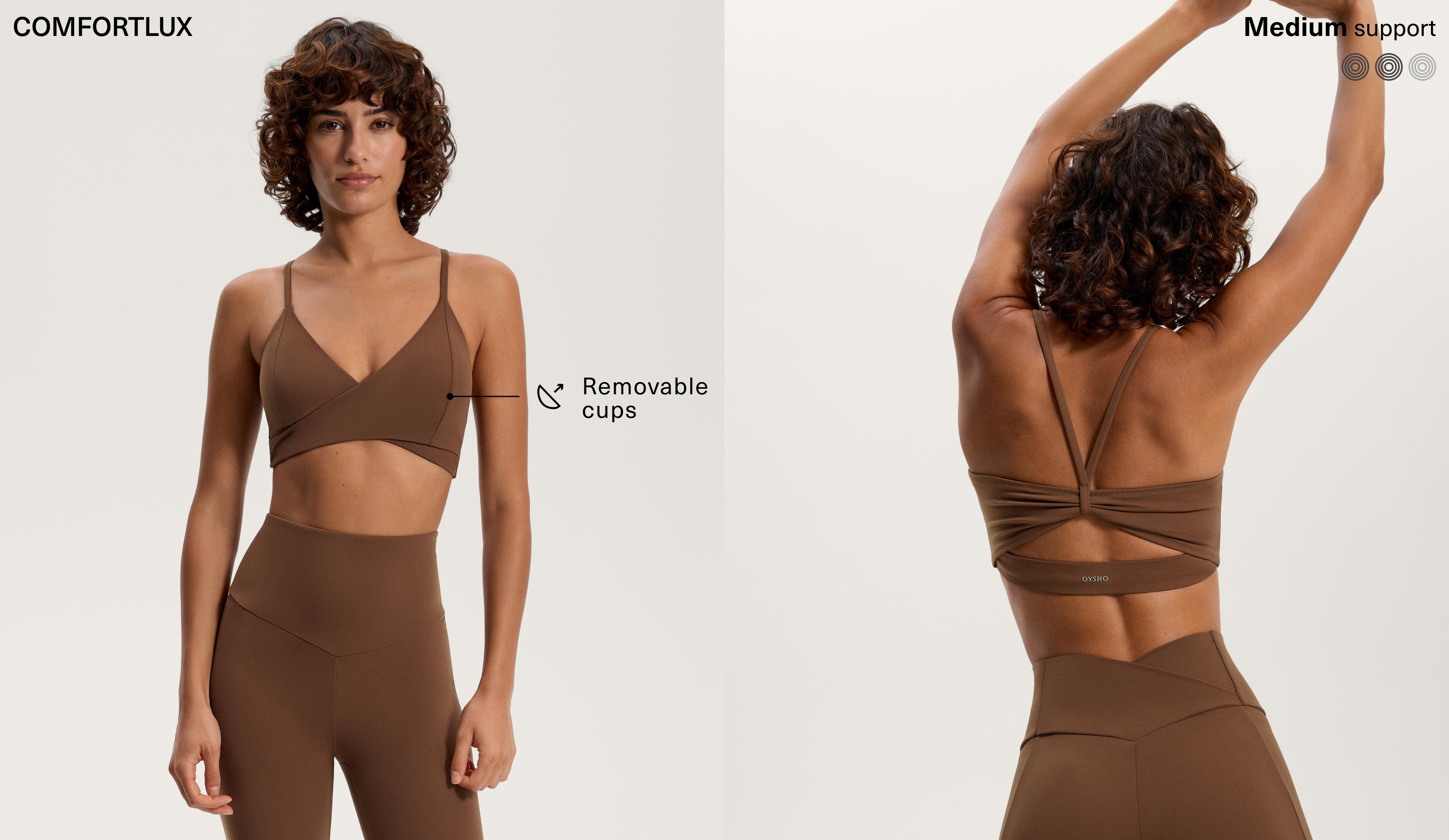 Comfortlux Crossover Medium Support Sports Bra with Cups Comfortlux Crossover Medium Support Sports Bra with Cups