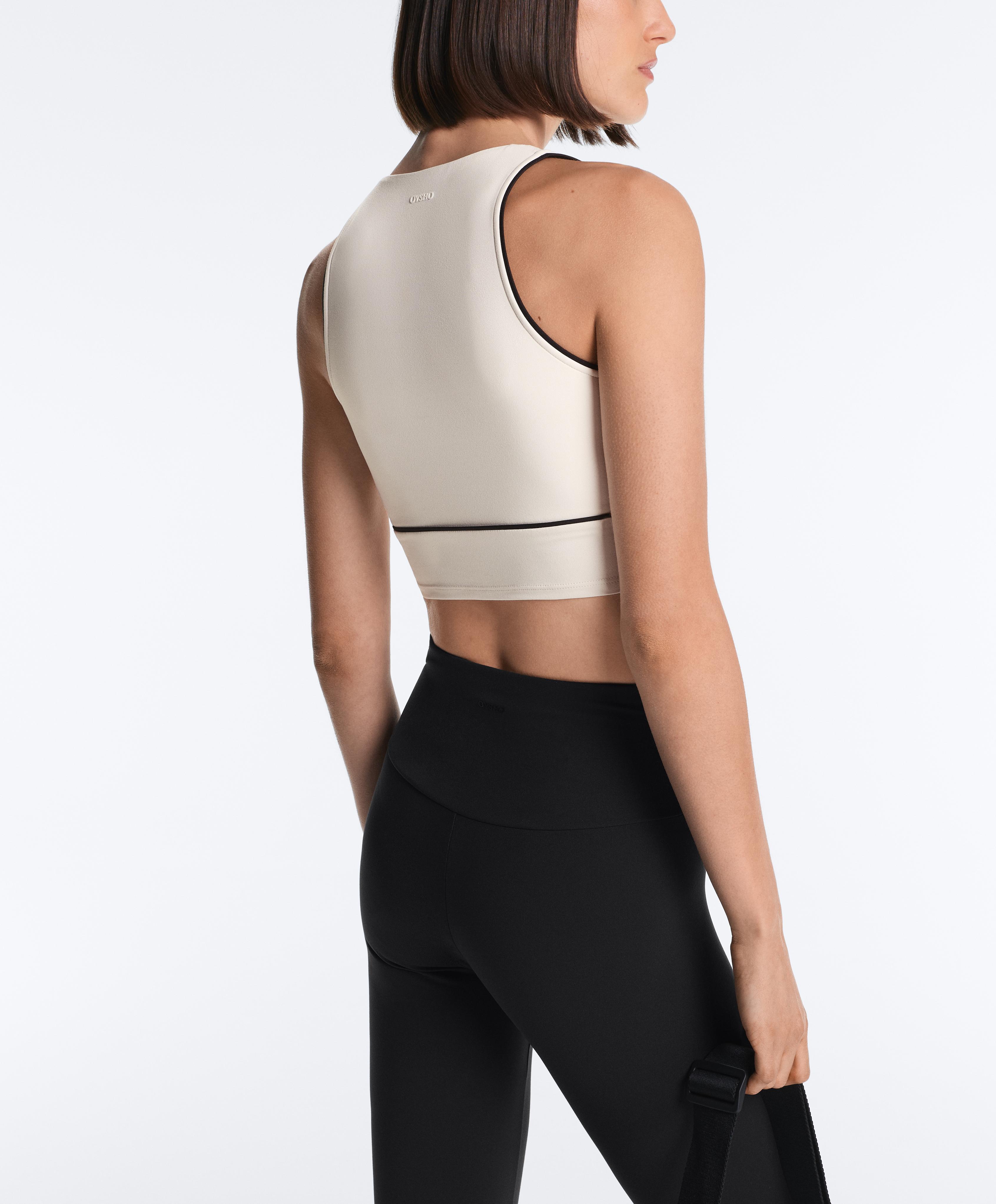 Comfortlux sleeveless tie tank top — PALE ECRU