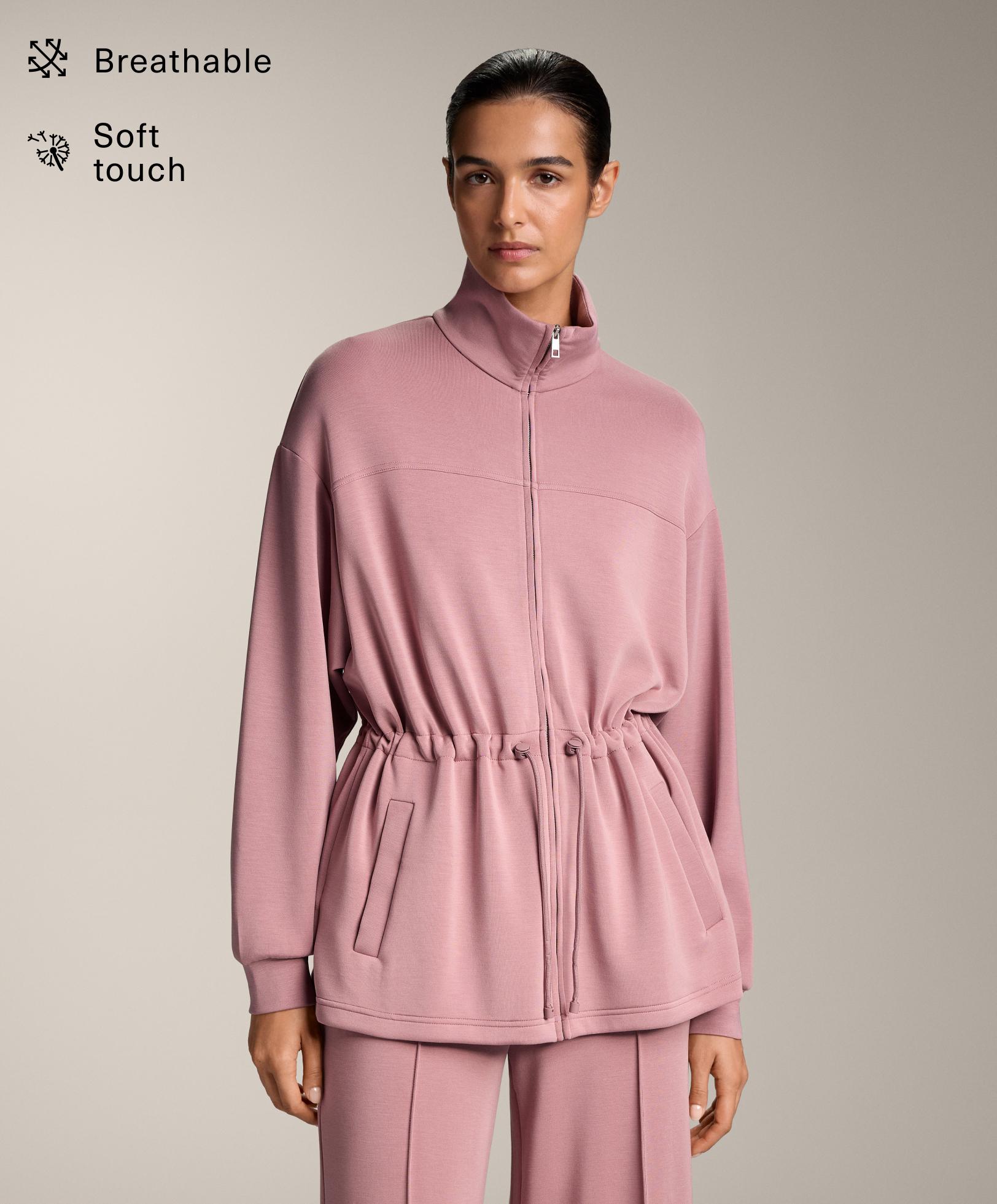 Long soft-touch jacket with modal and pockets Long soft-touch jacket with modal and pockets