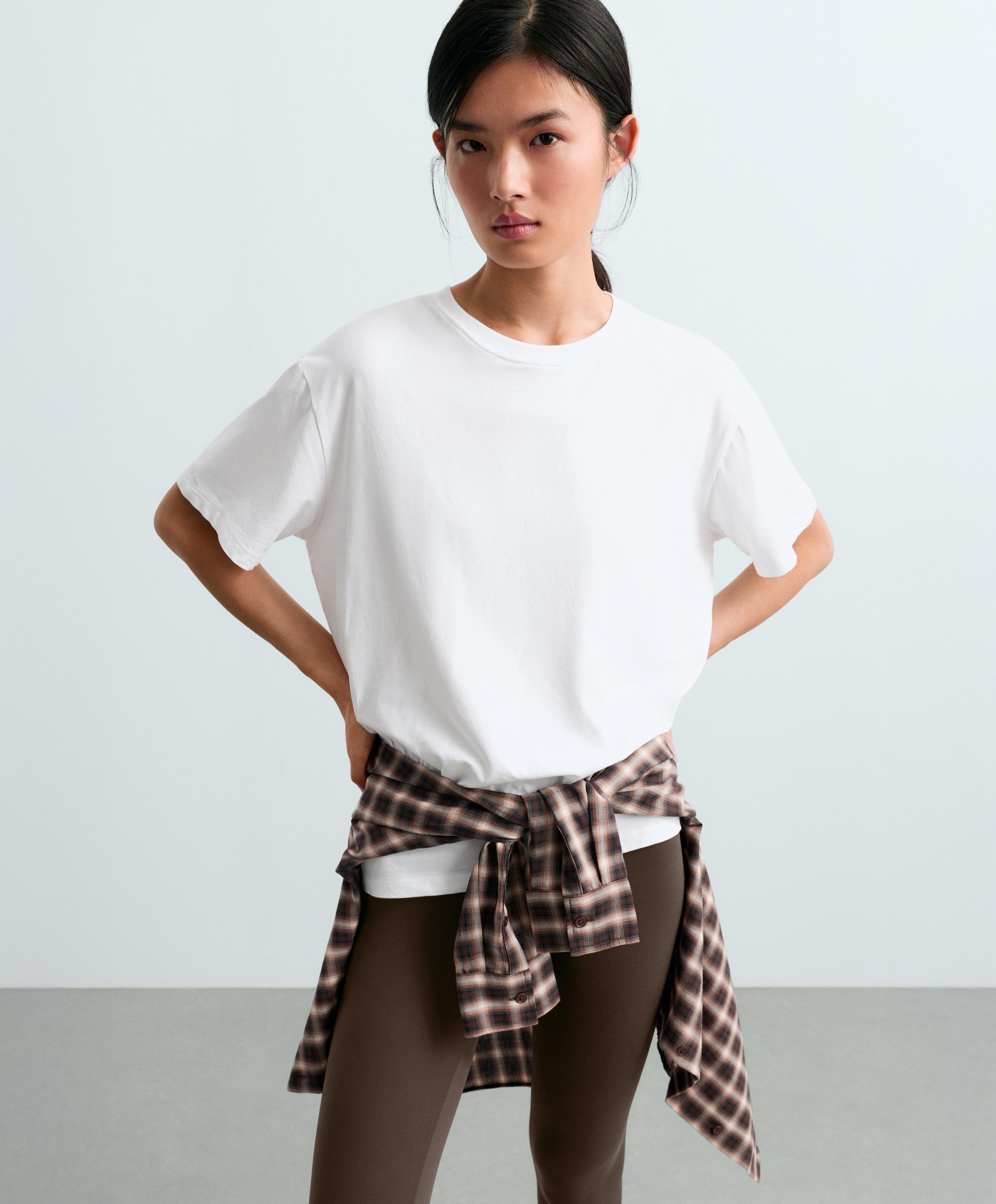 Oysho Oversize Pamuk Karışımlı Kısa Kollu T-shirt görsel 8