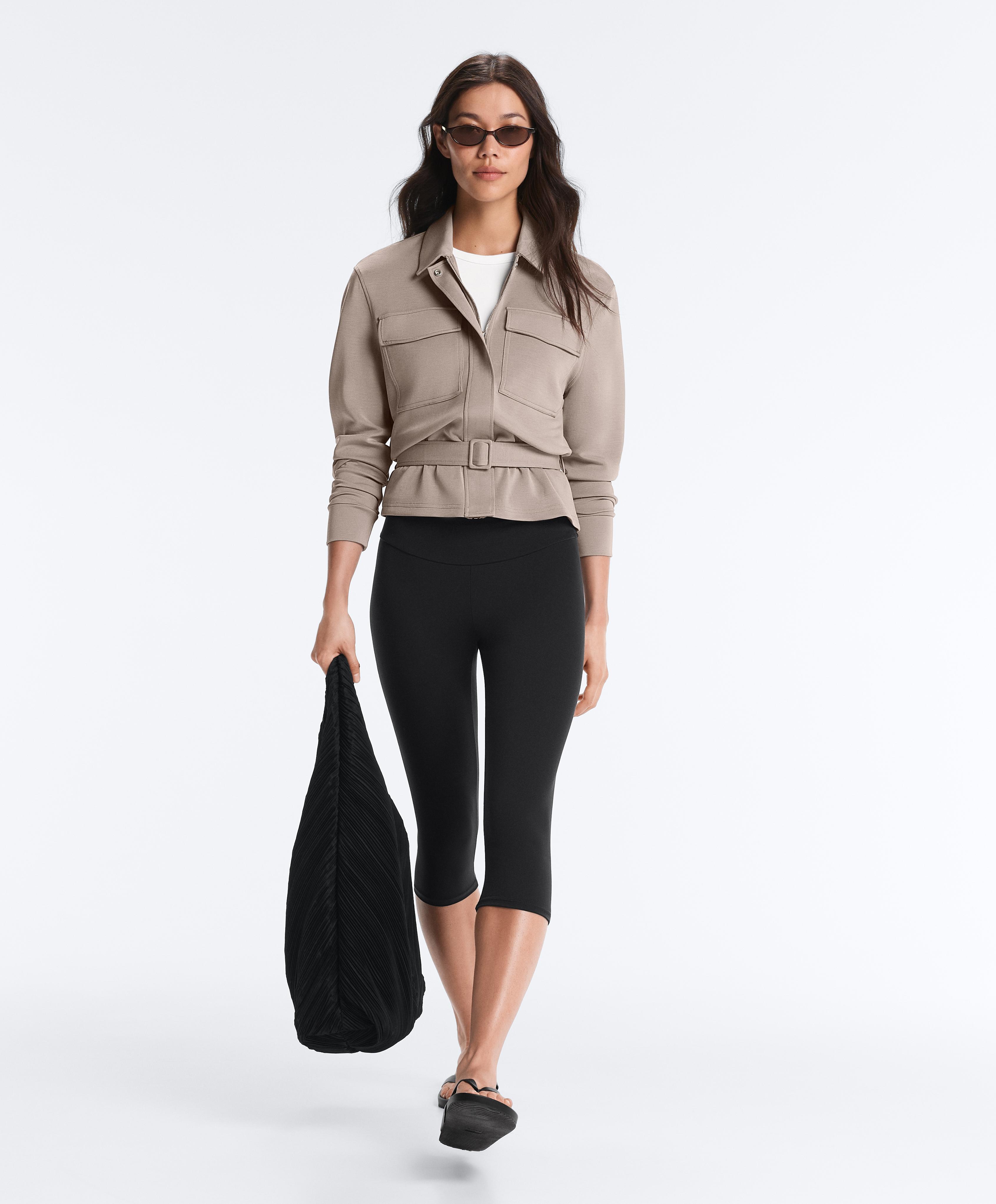 Straight jacket with belt and soft-touch modal — MID-MINK