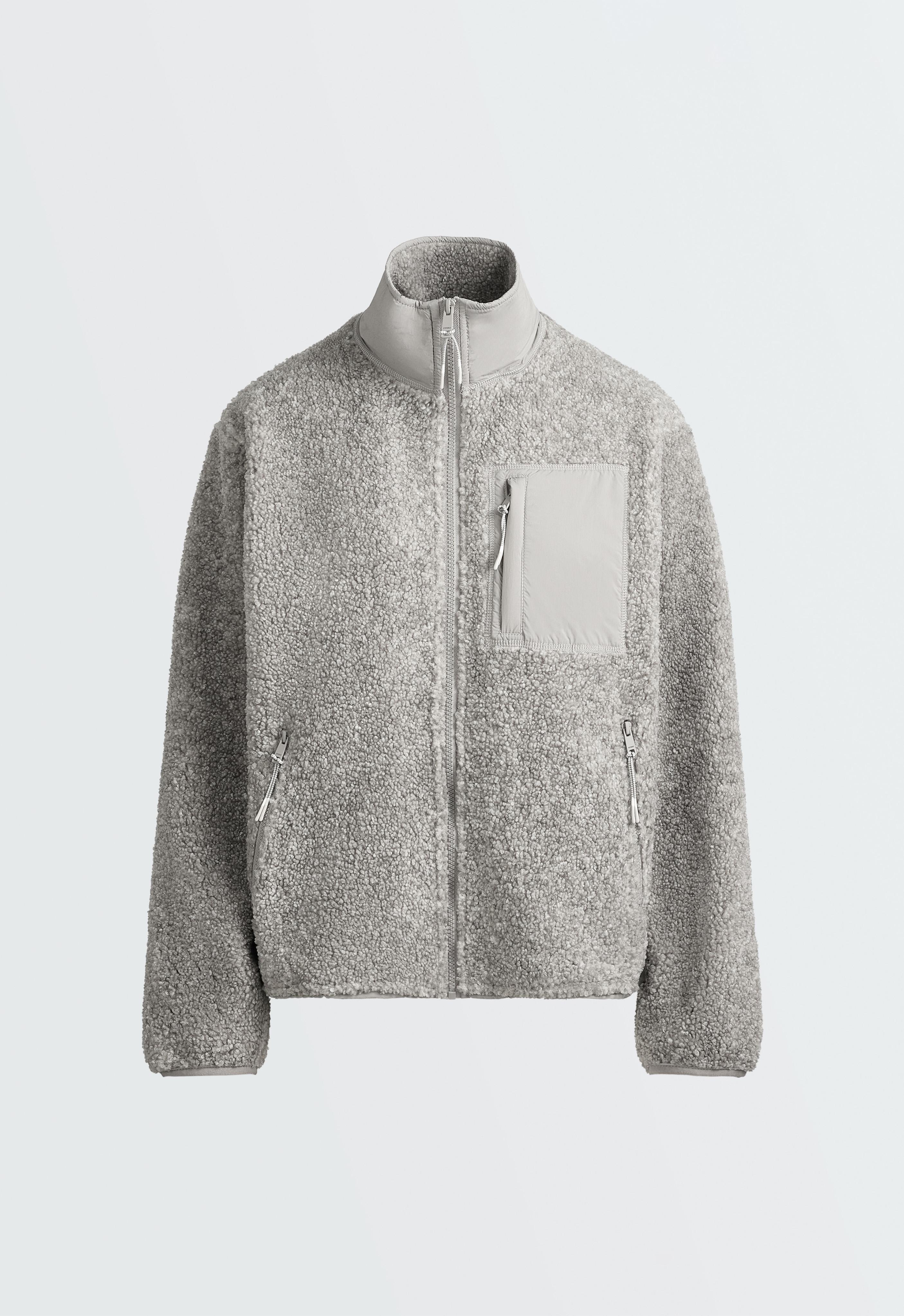 Faux-shearling jacket — MID-GREY MELANGE