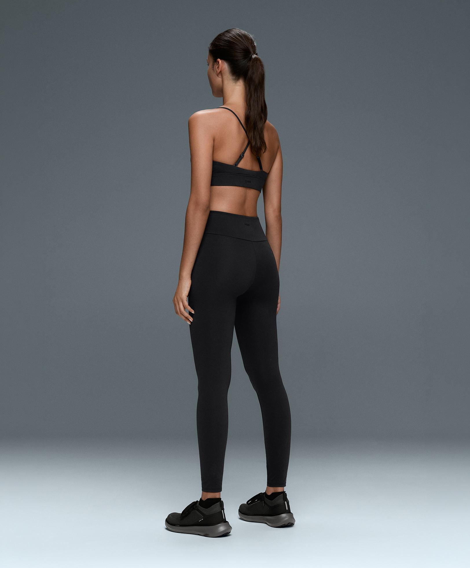 Low-support Comfortlux triangle sports bra — BLACK