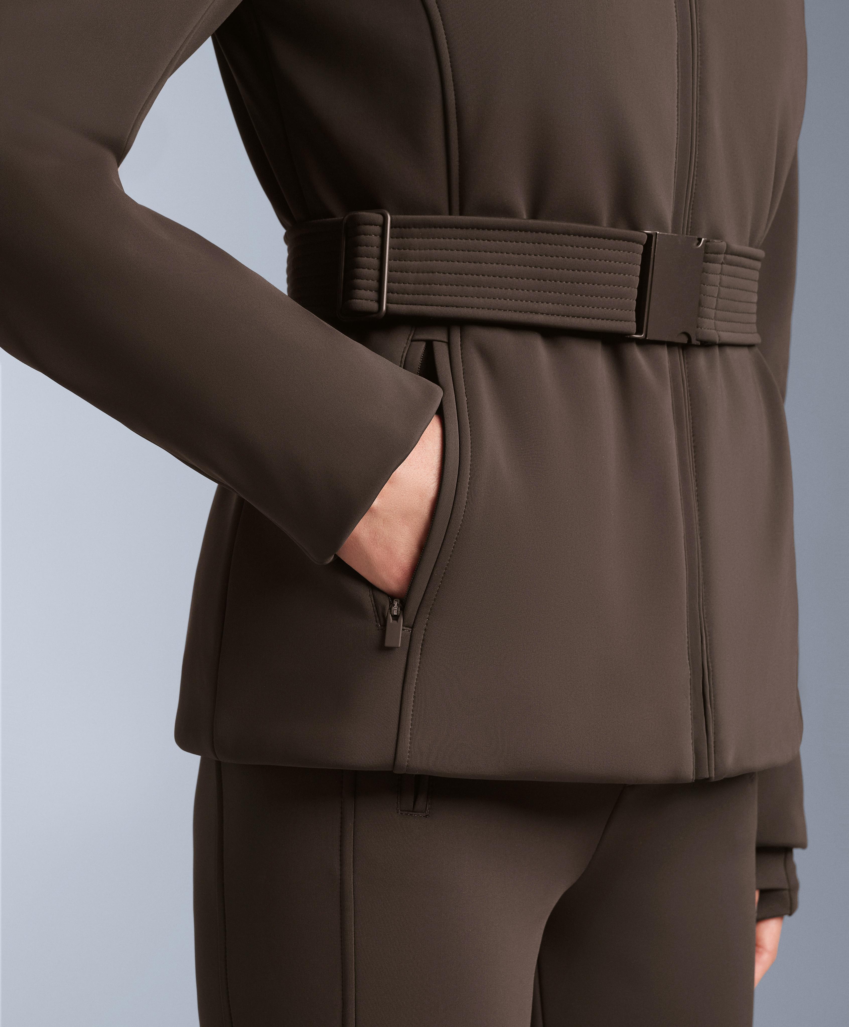 Primaloft® SKI water-resistant super-slim fit jacket — DARK BROWN (alternate view)