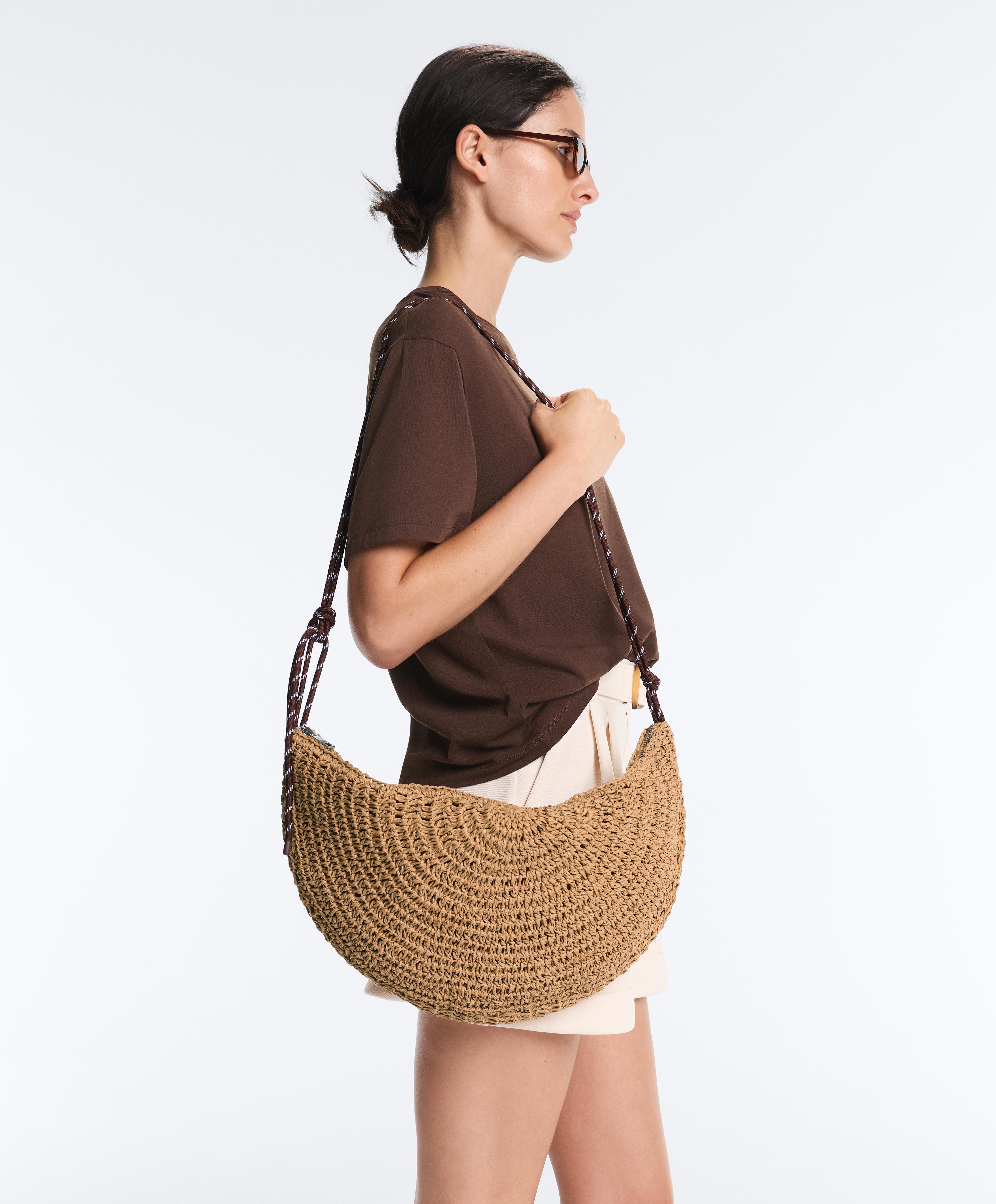 Large raffia-effect bag — NATURAL