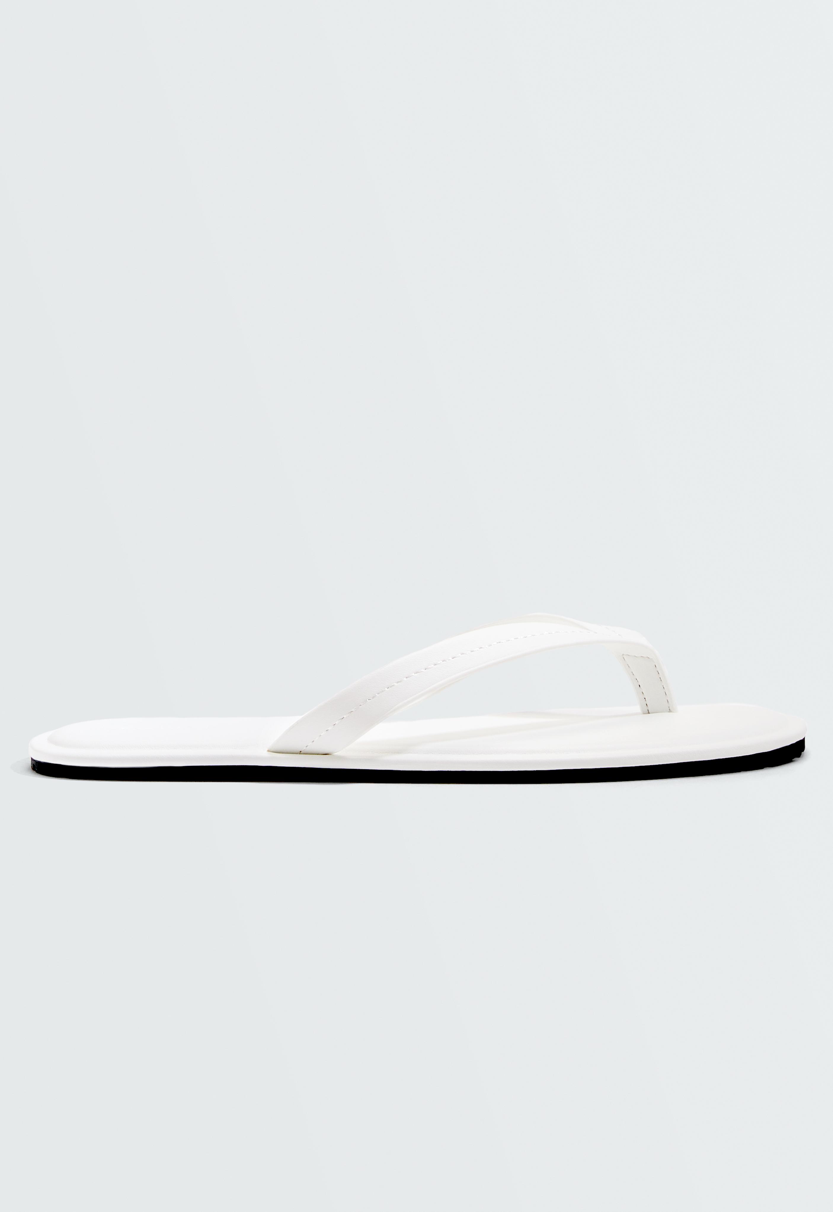 Minimalist flat sandals — WHITE
