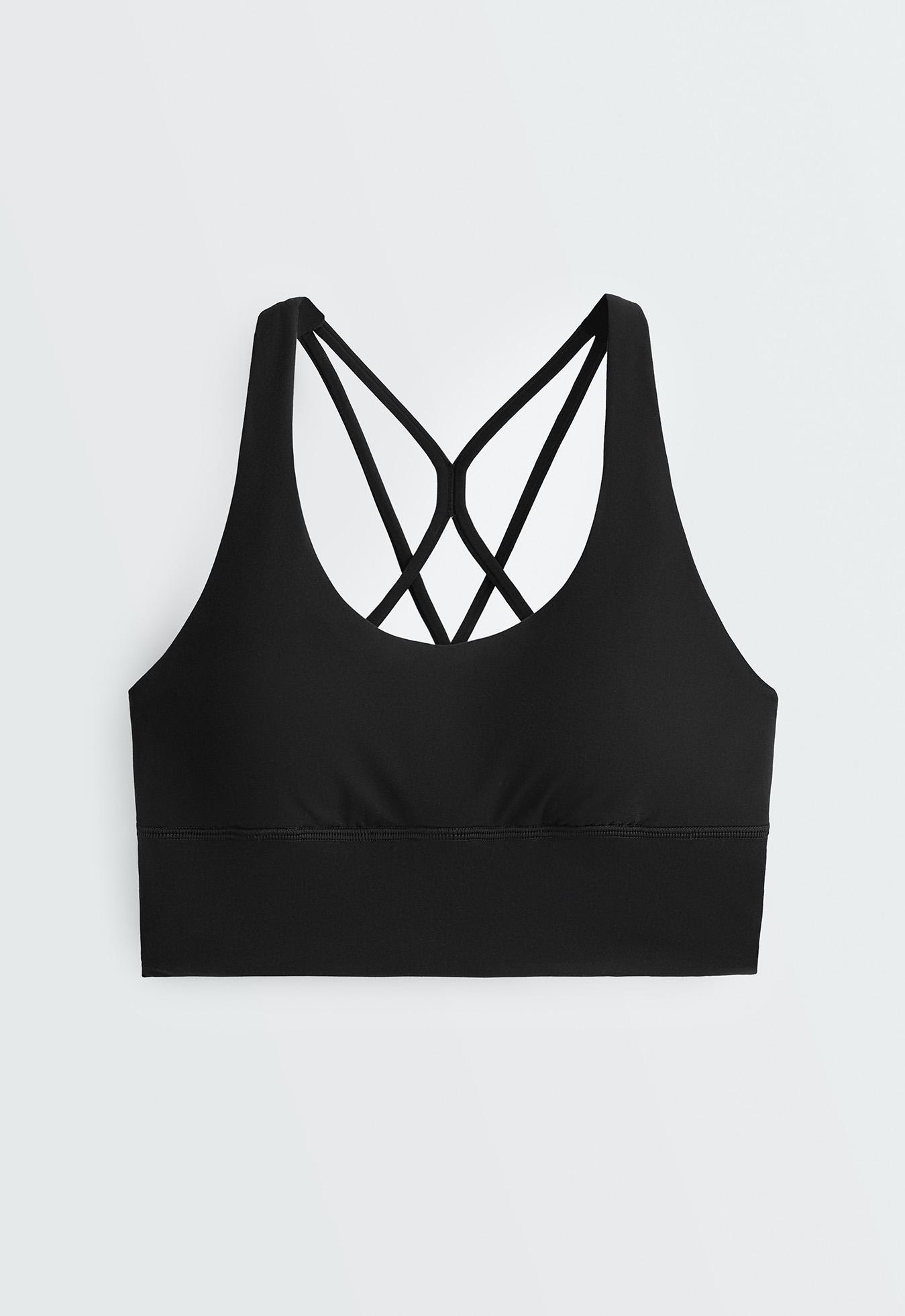 Medium-support Comfortlux sports bra with cups — BLACK