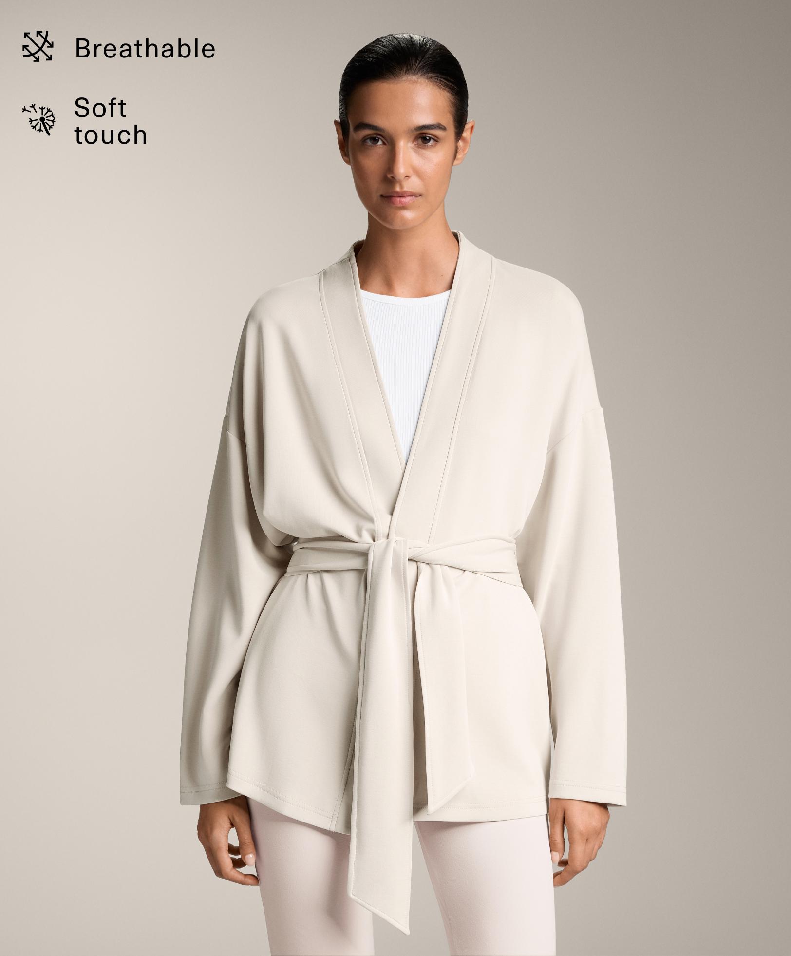 Chaqueta larga kimono con modal tacto suave