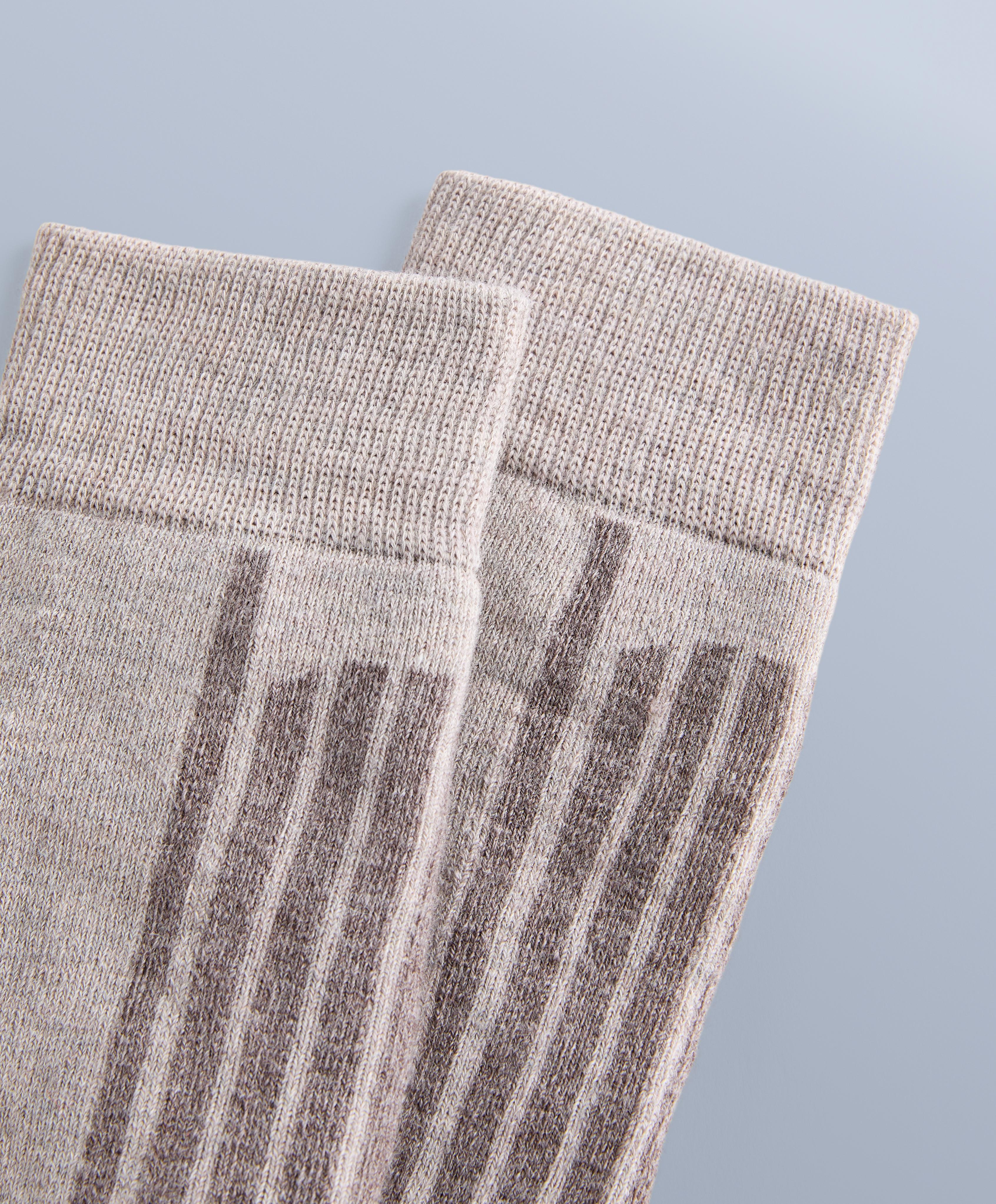 Primaloft® yarn WOOLMARK® wool blend long ski socks — DARK TAUPE