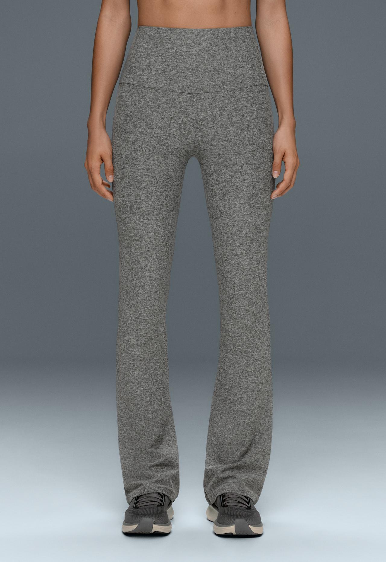 High-rise Comfortlux flare trousers — MOTTLED GREY MELANGE