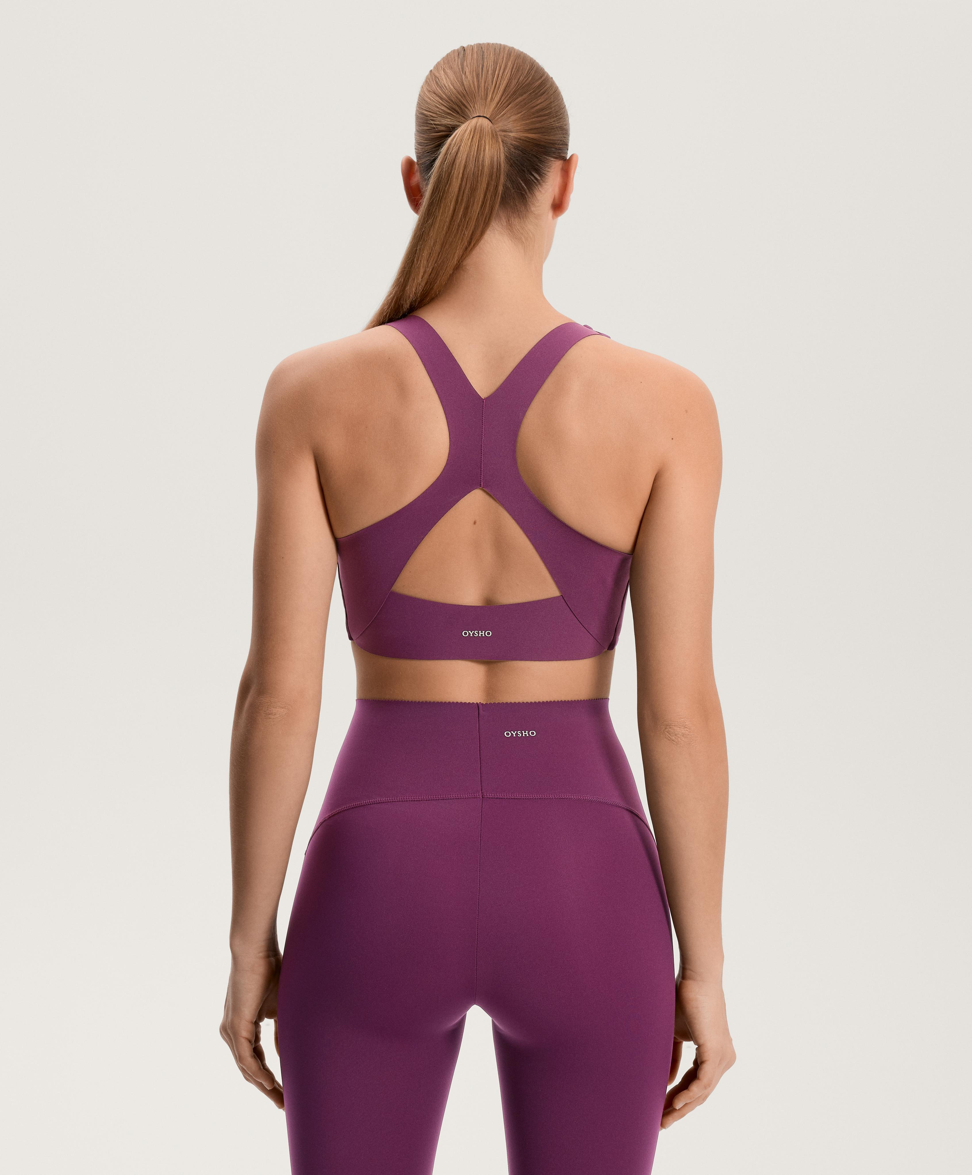 Compressive medium-support bra with cups