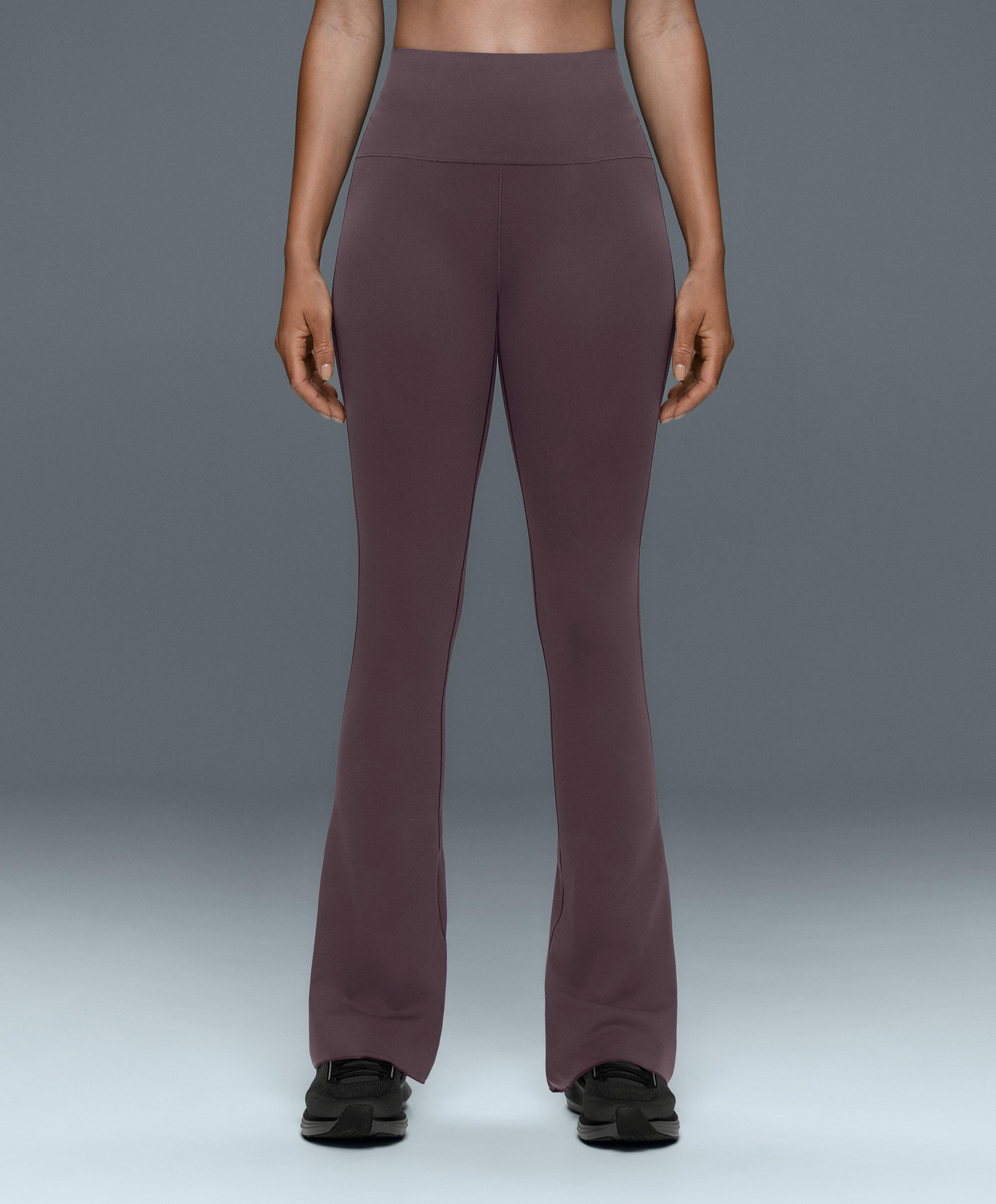 Perfect-adapt high-rise flare trousers — Purplish brown