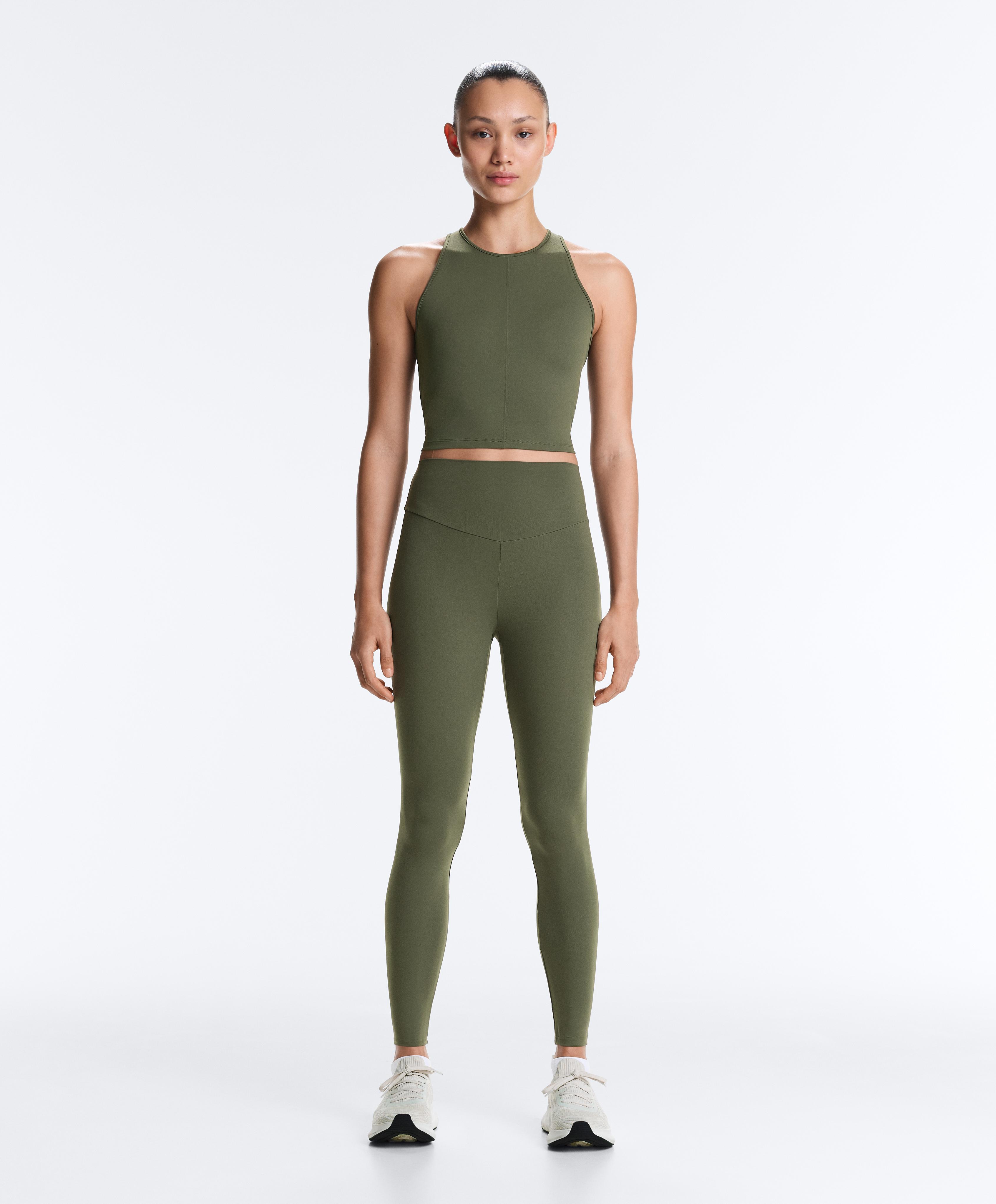 Comfortlux open back halter tank top — DARK GREEN