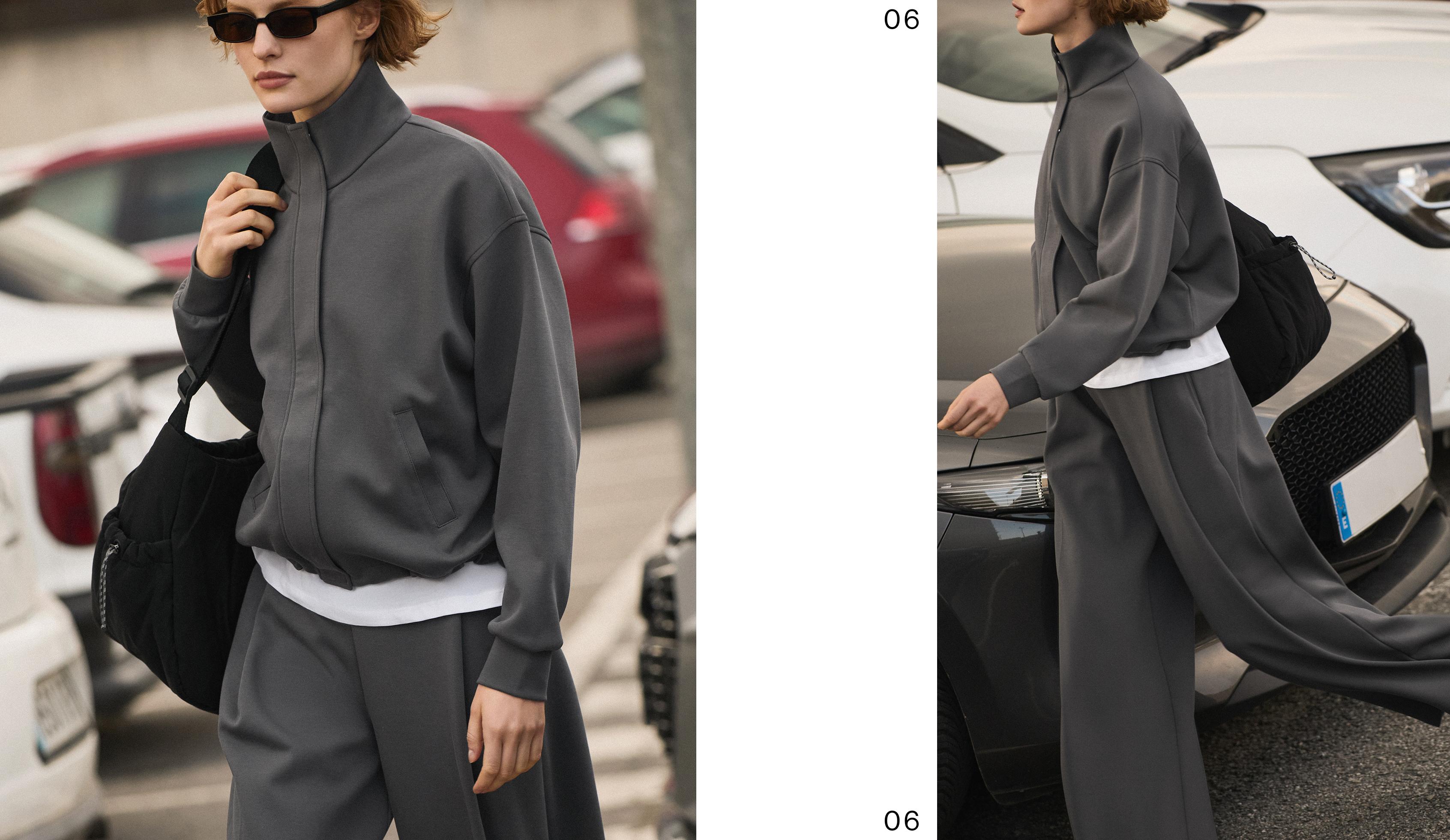 Piqué jacket with cotton — ASPHALT GREY