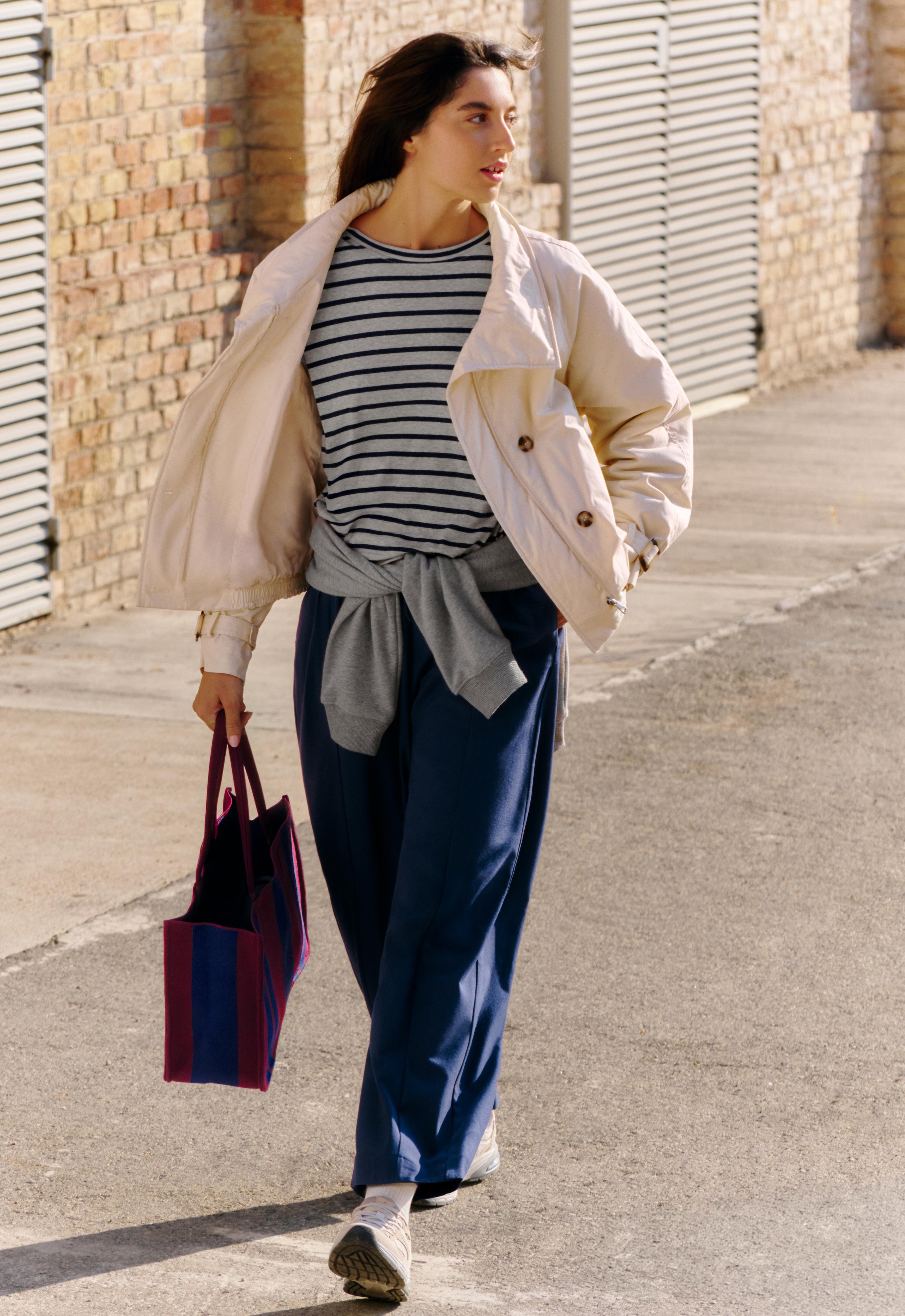 13% wool balloon trousers — NAVY BLUE
