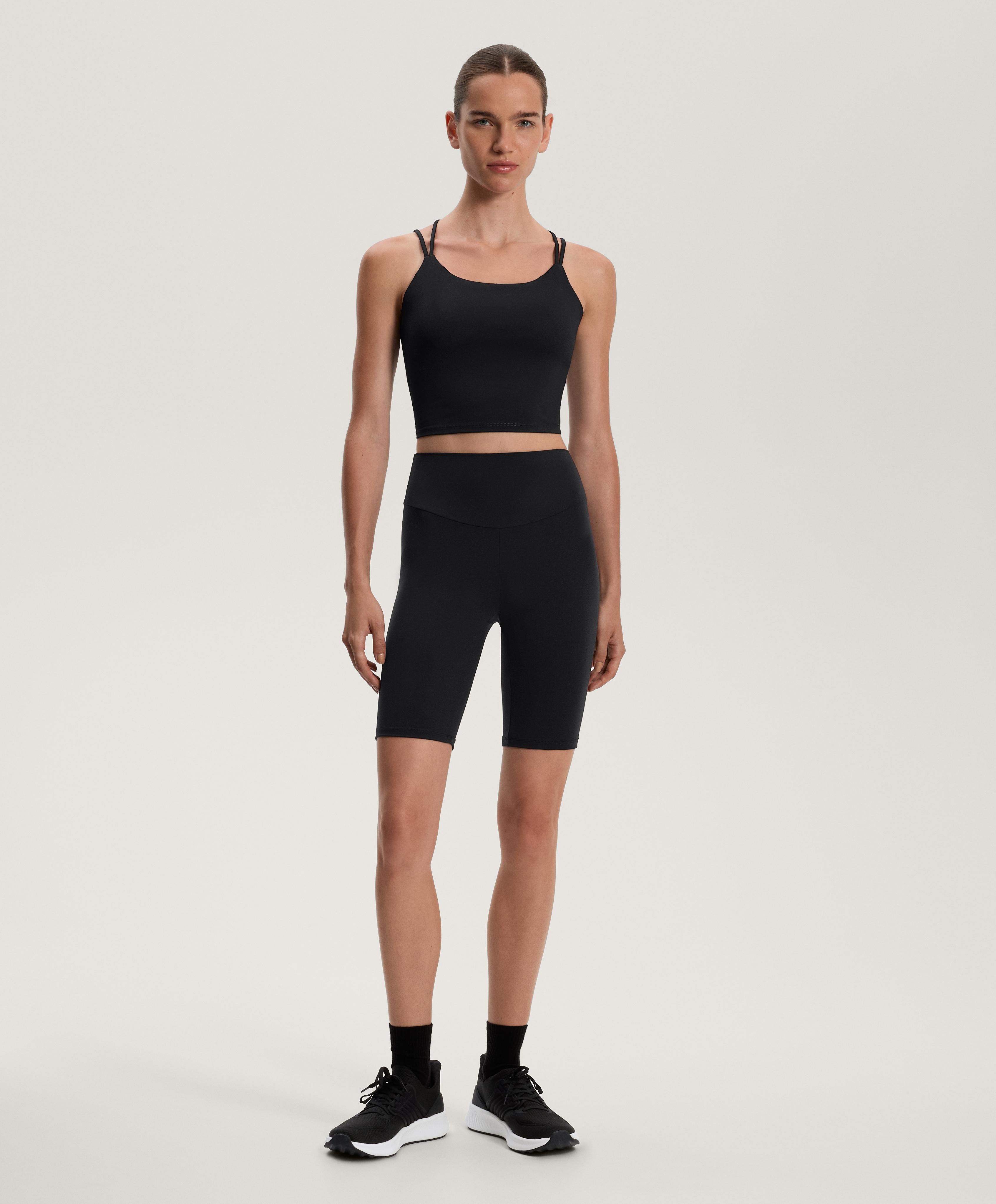 Comfortlux high-waisted 25cm biker leggings — BLACK