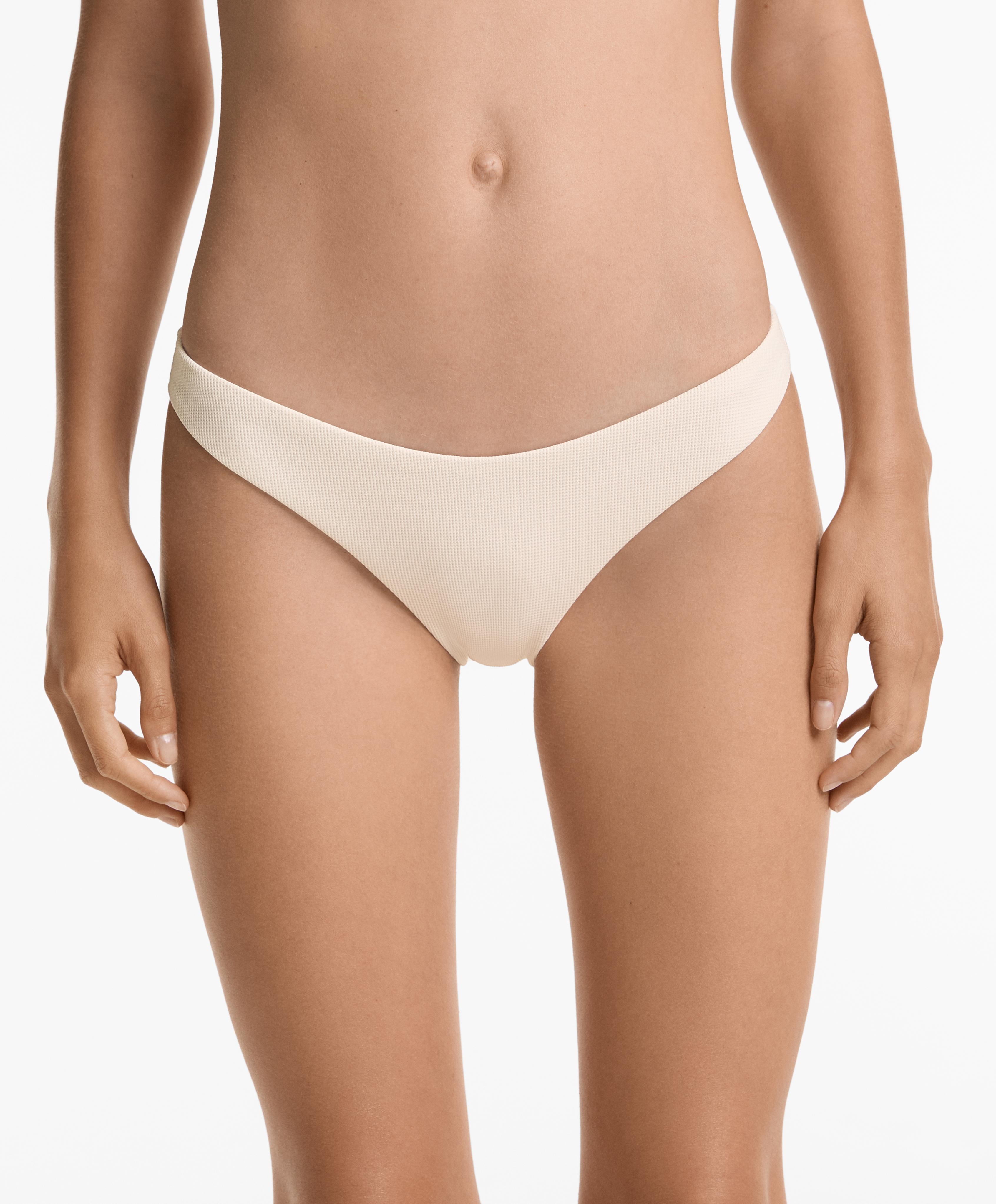 Medium-coverage U-cut piqué bikini briefs