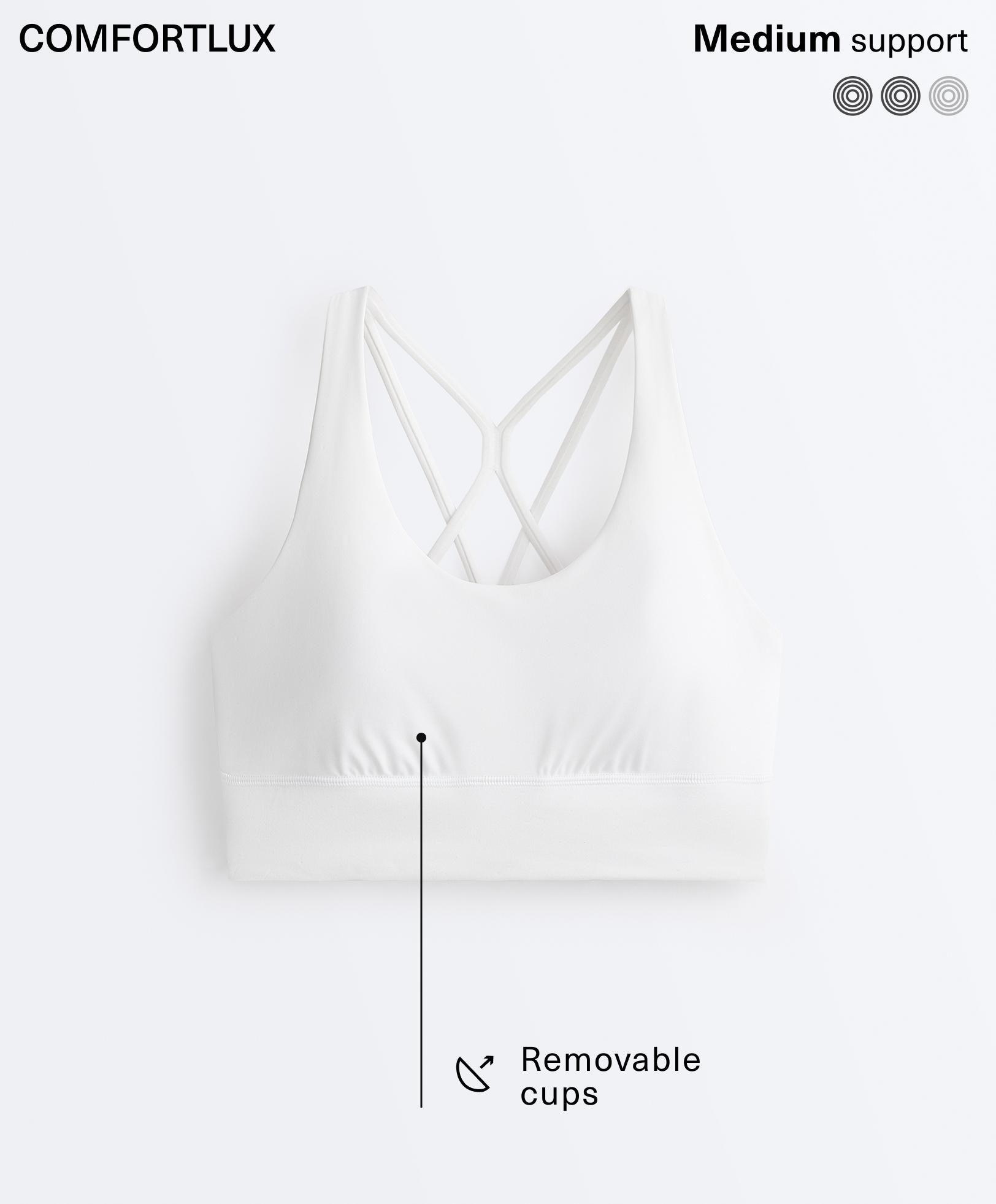 Comfortlux medium support sports bra with cups