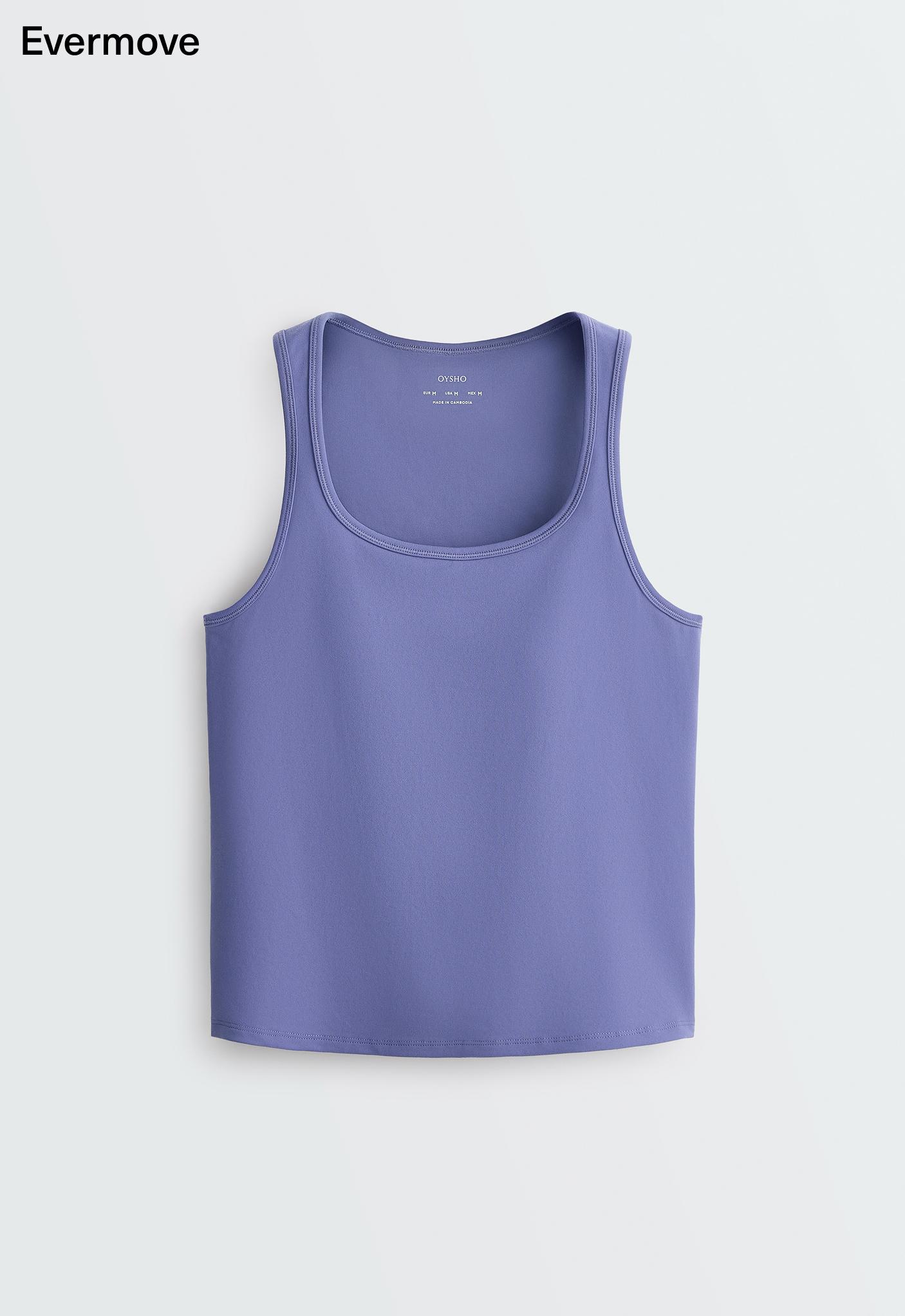 Evermove square-neck tank top — BLUEBERRY