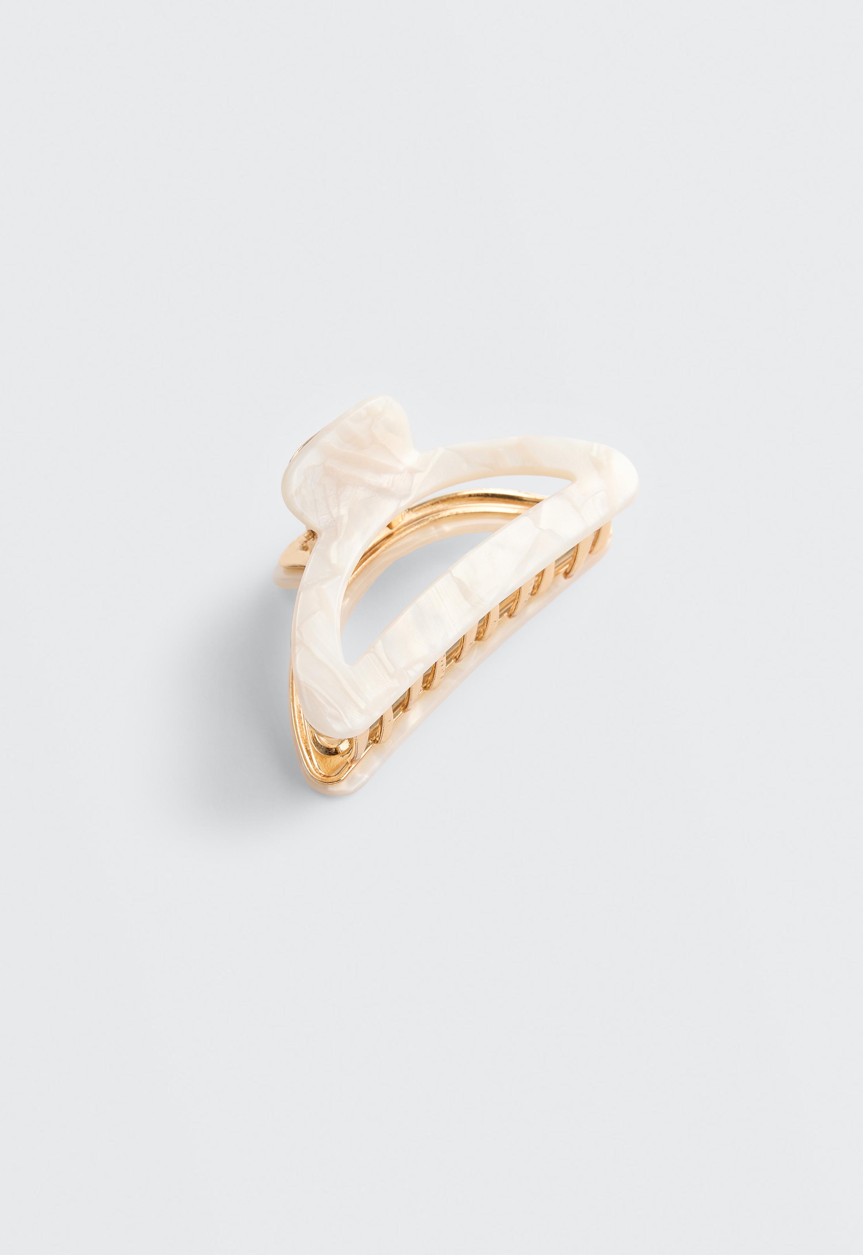Large metallic acetate hair clip — QUARTZ