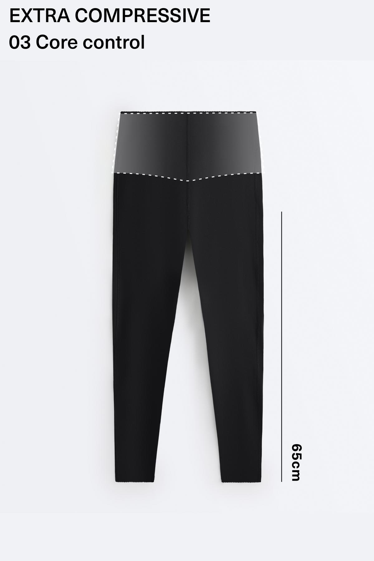 High-waisted Extra Compressive core control ankle-length leggings — BLACK