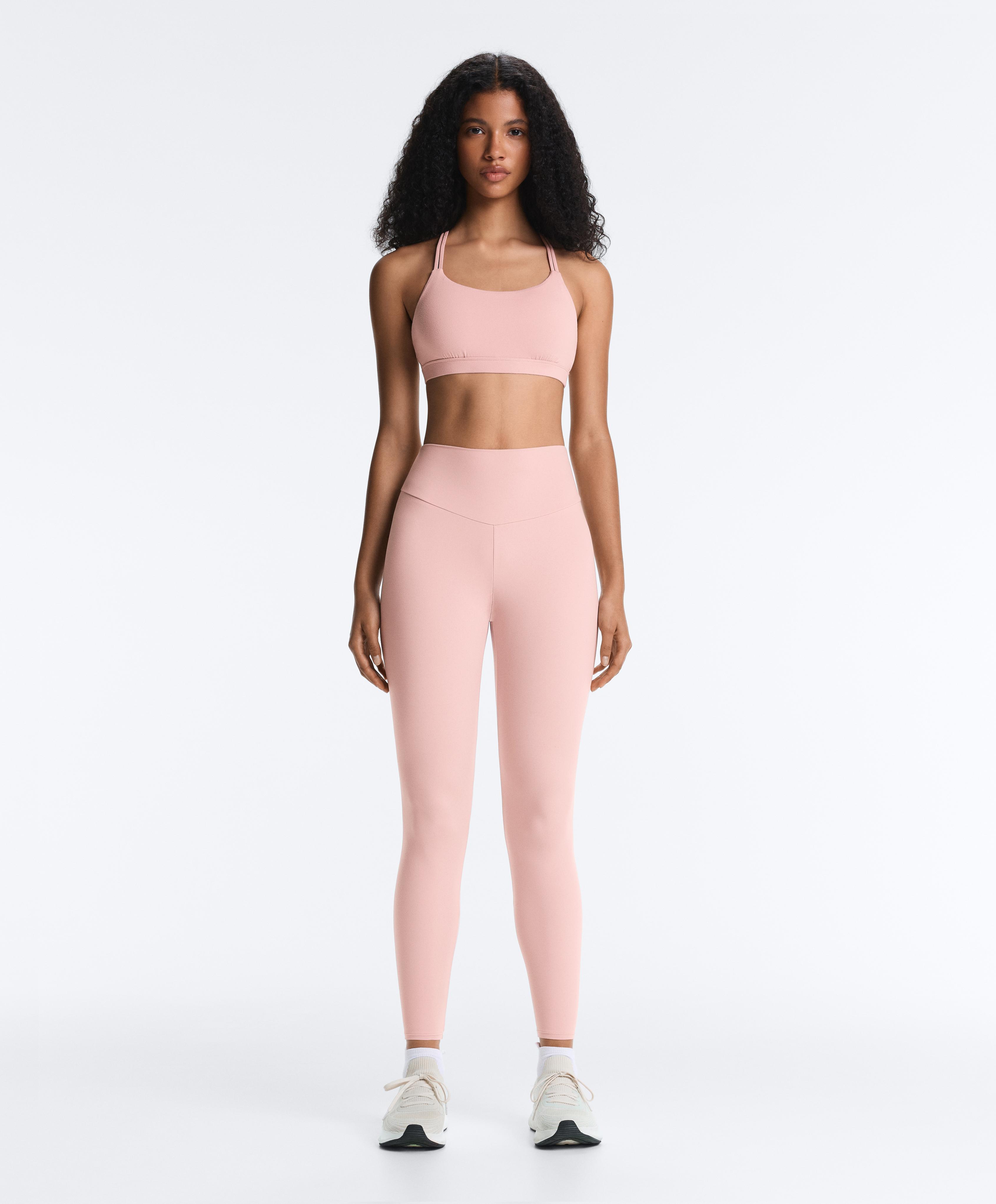 Comfortlux low-support crossover strap sports bra — VINTAGE PINK