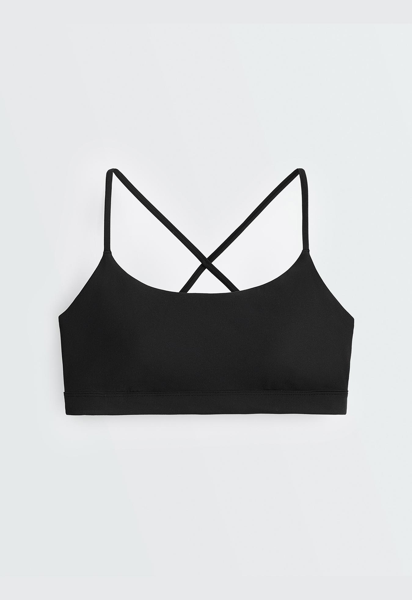 Low-support strap Comfortlux sports bra — BLACK