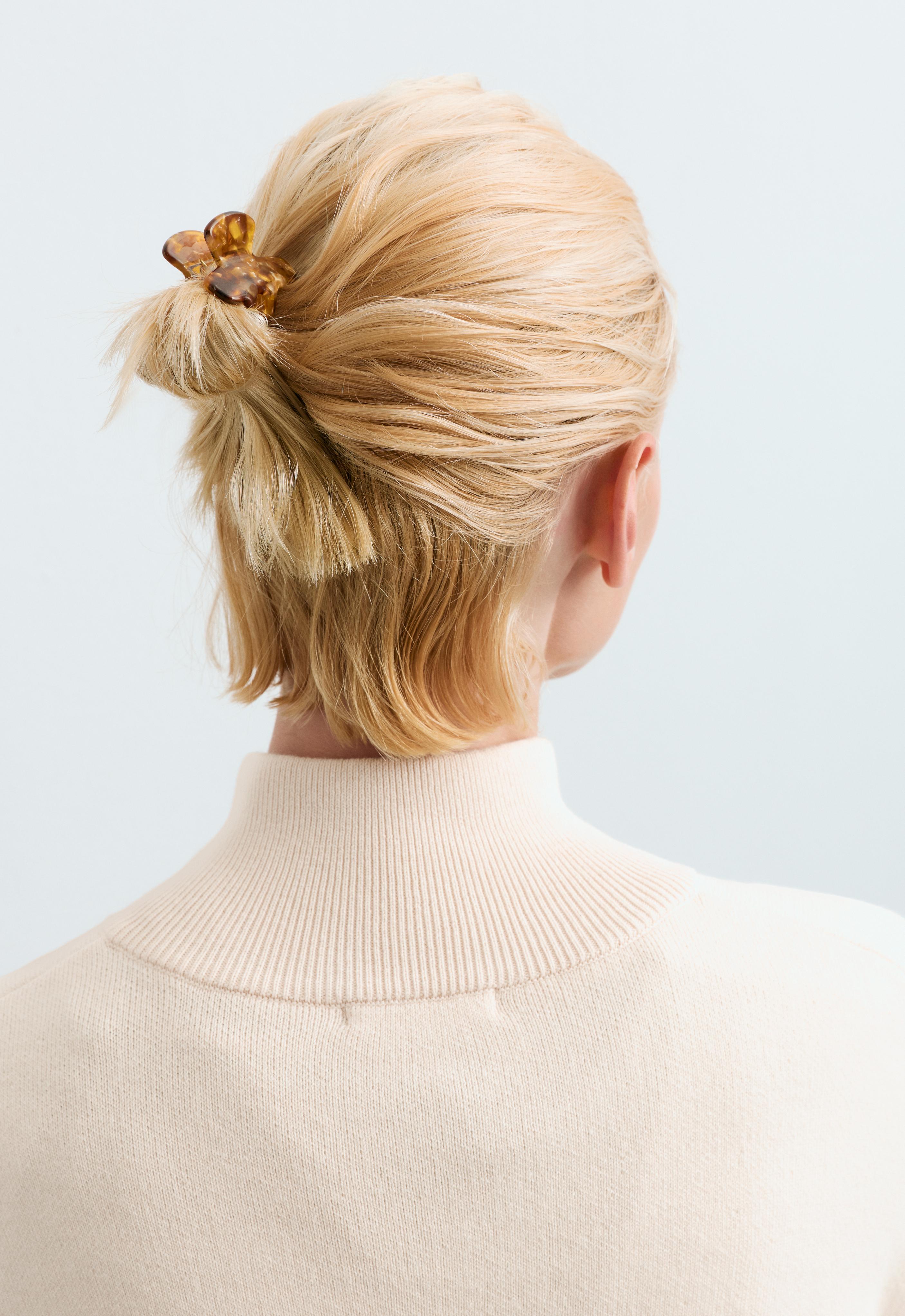 2 mini tortoiseshell hair clips — COPPER