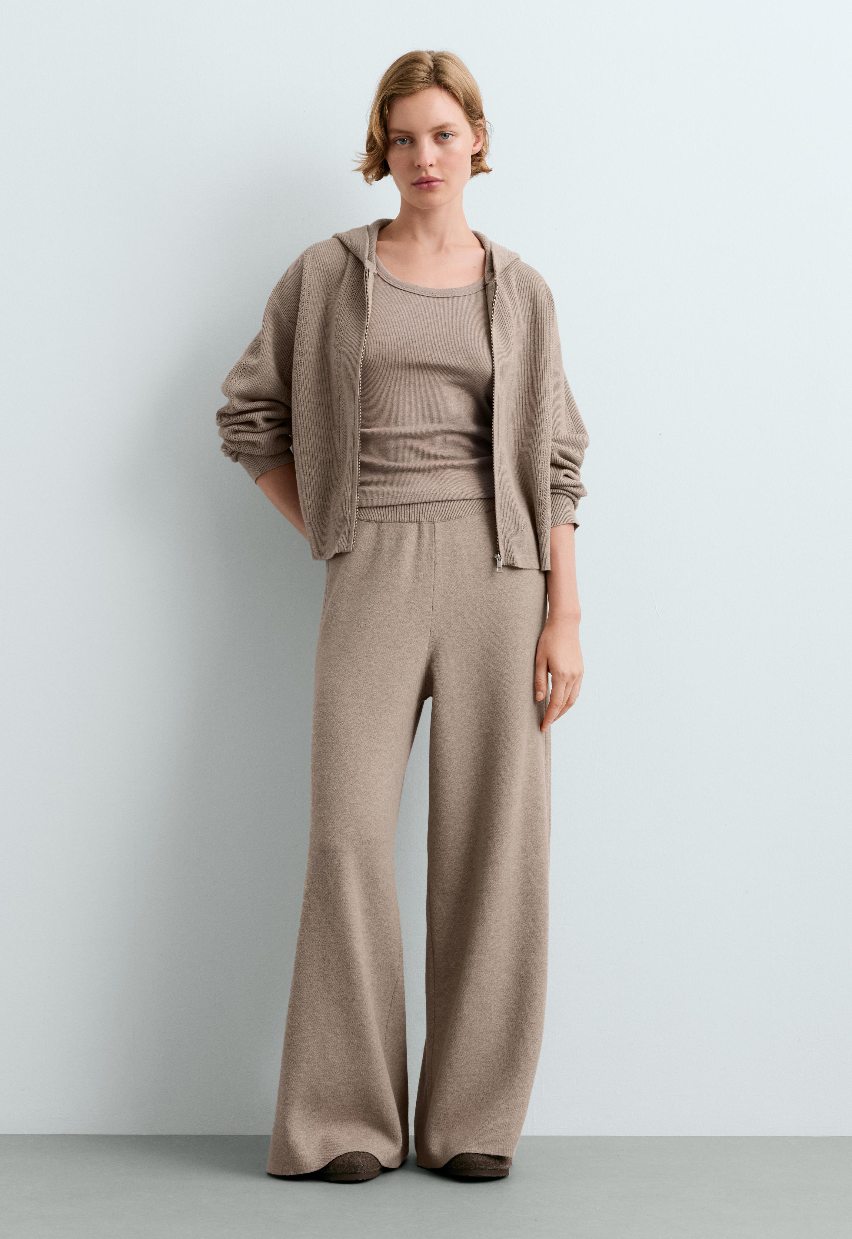 Open-knit hooded jacket — SOFT MINK