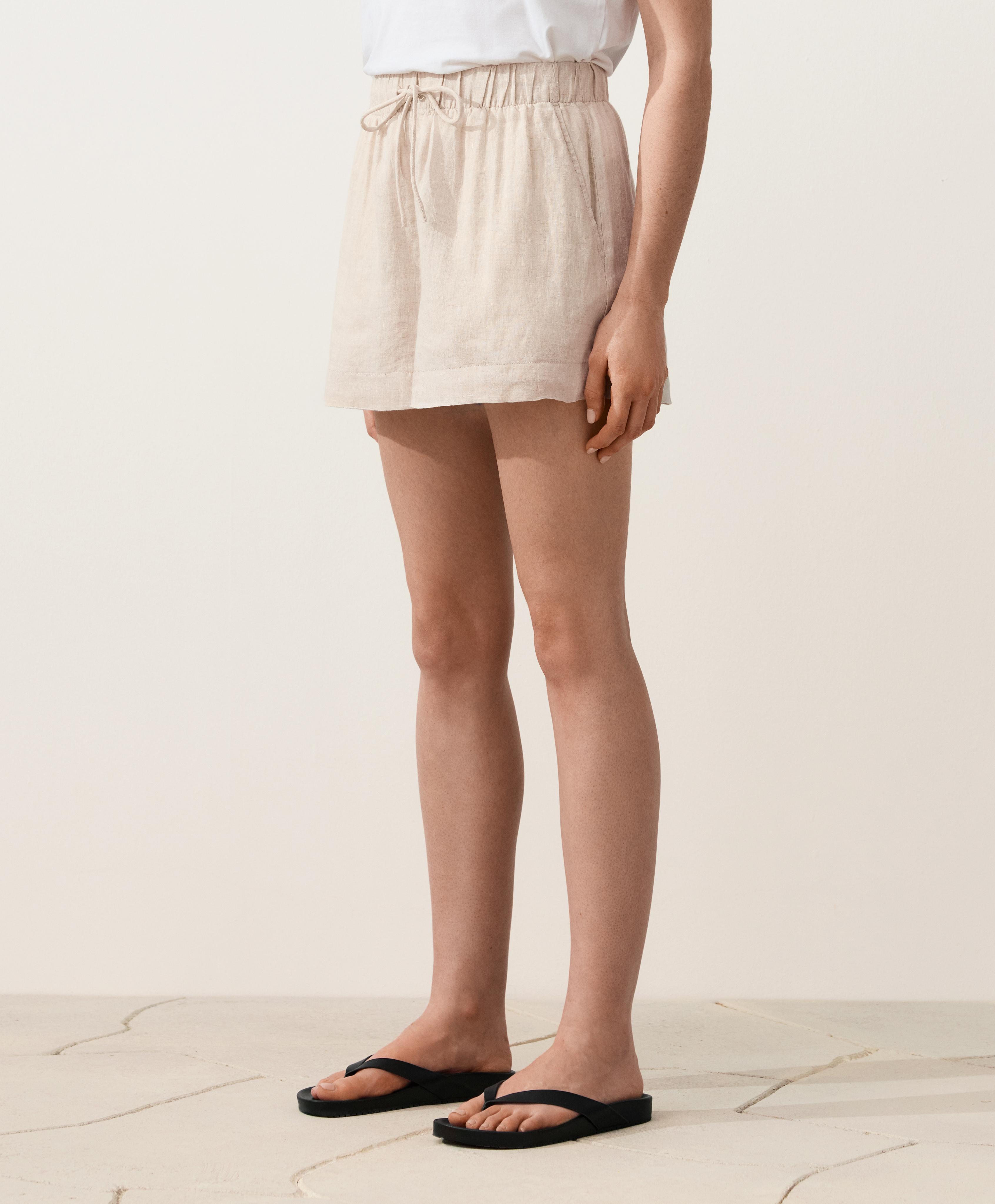 Shorts mid rise 100% lino