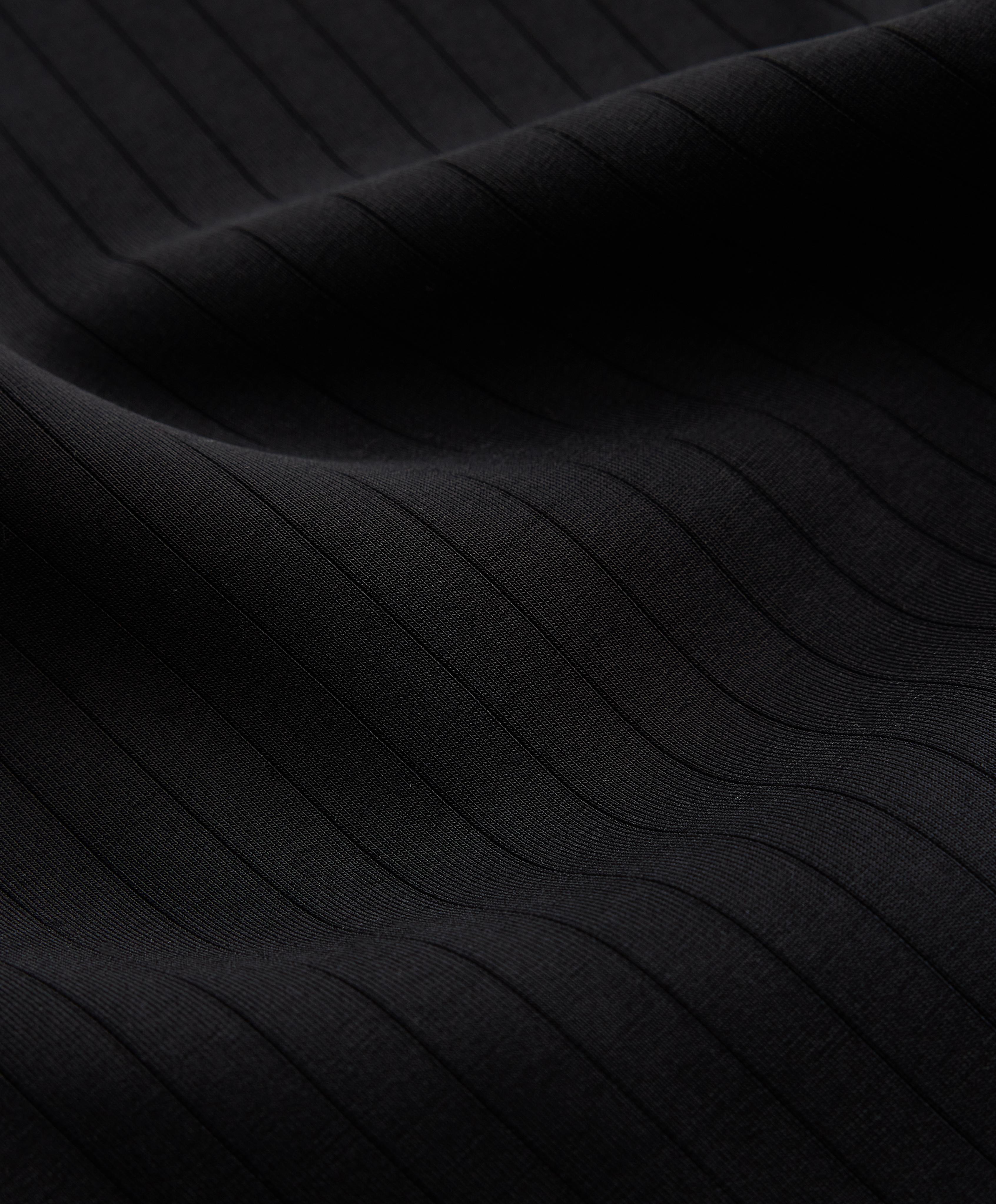 Striped bomber jacket with soft-touch modal — BLACK