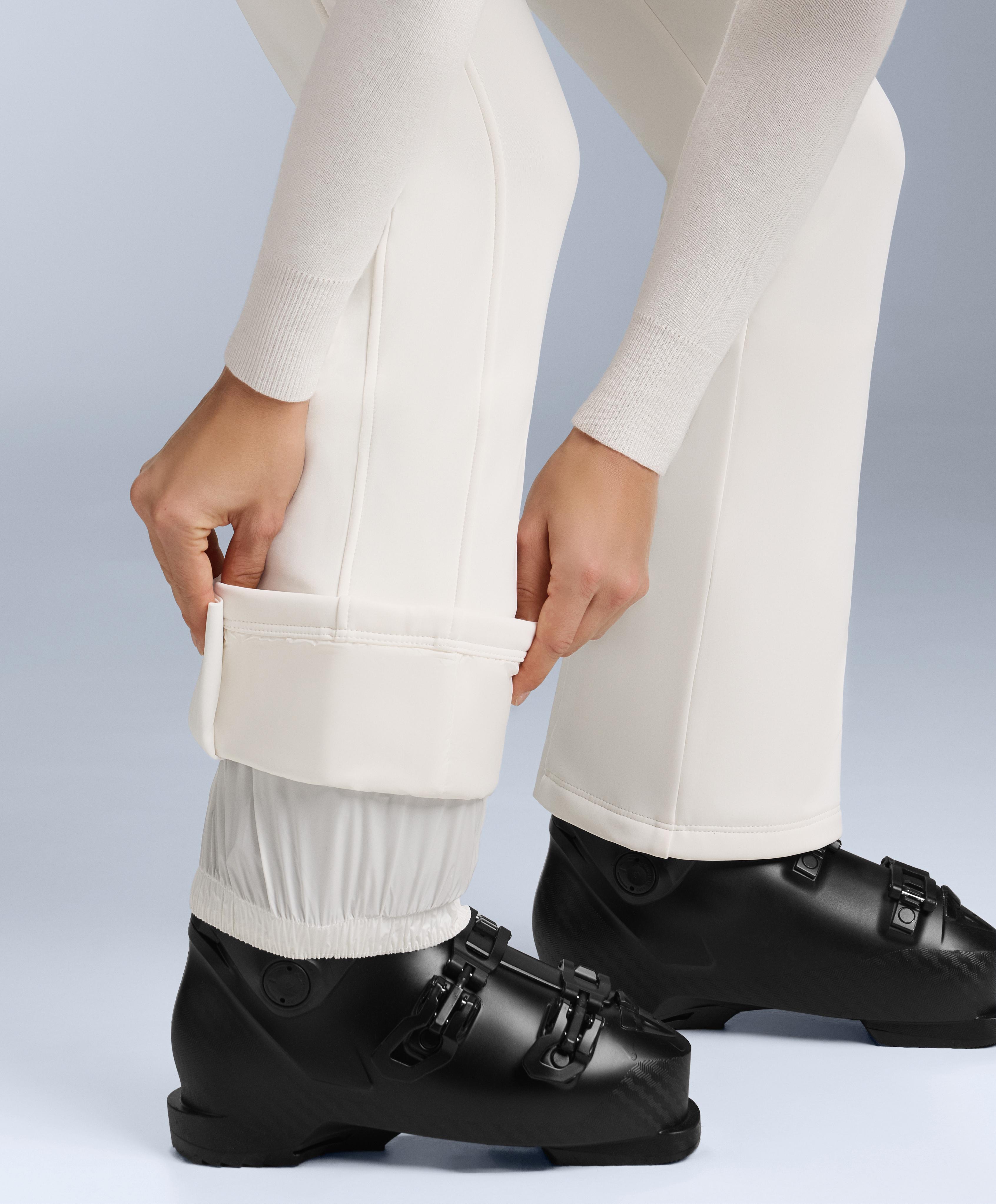 Water-resistant flare stretch SKI trousers — WHITE