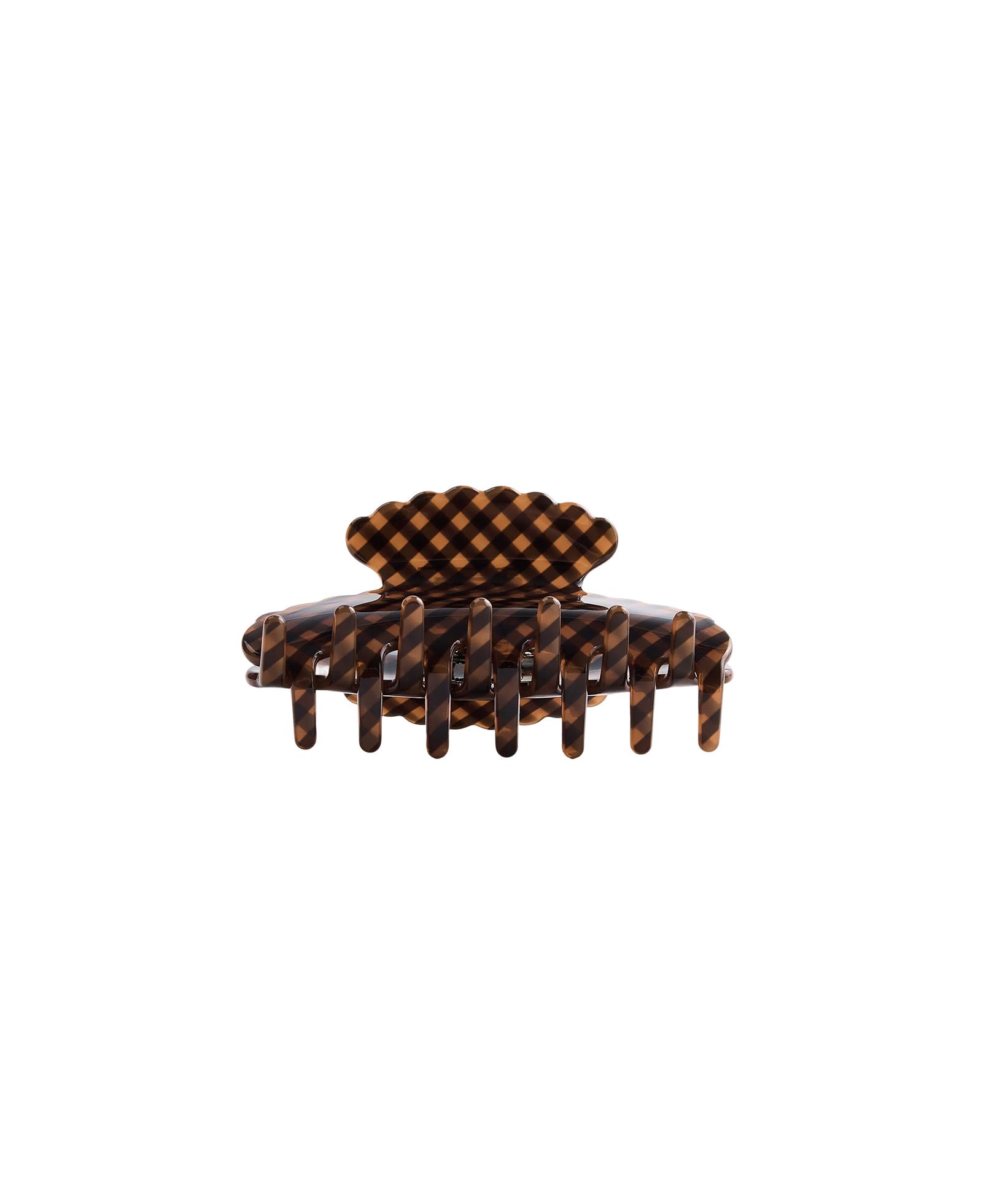 Gingham hair claw — COPPER