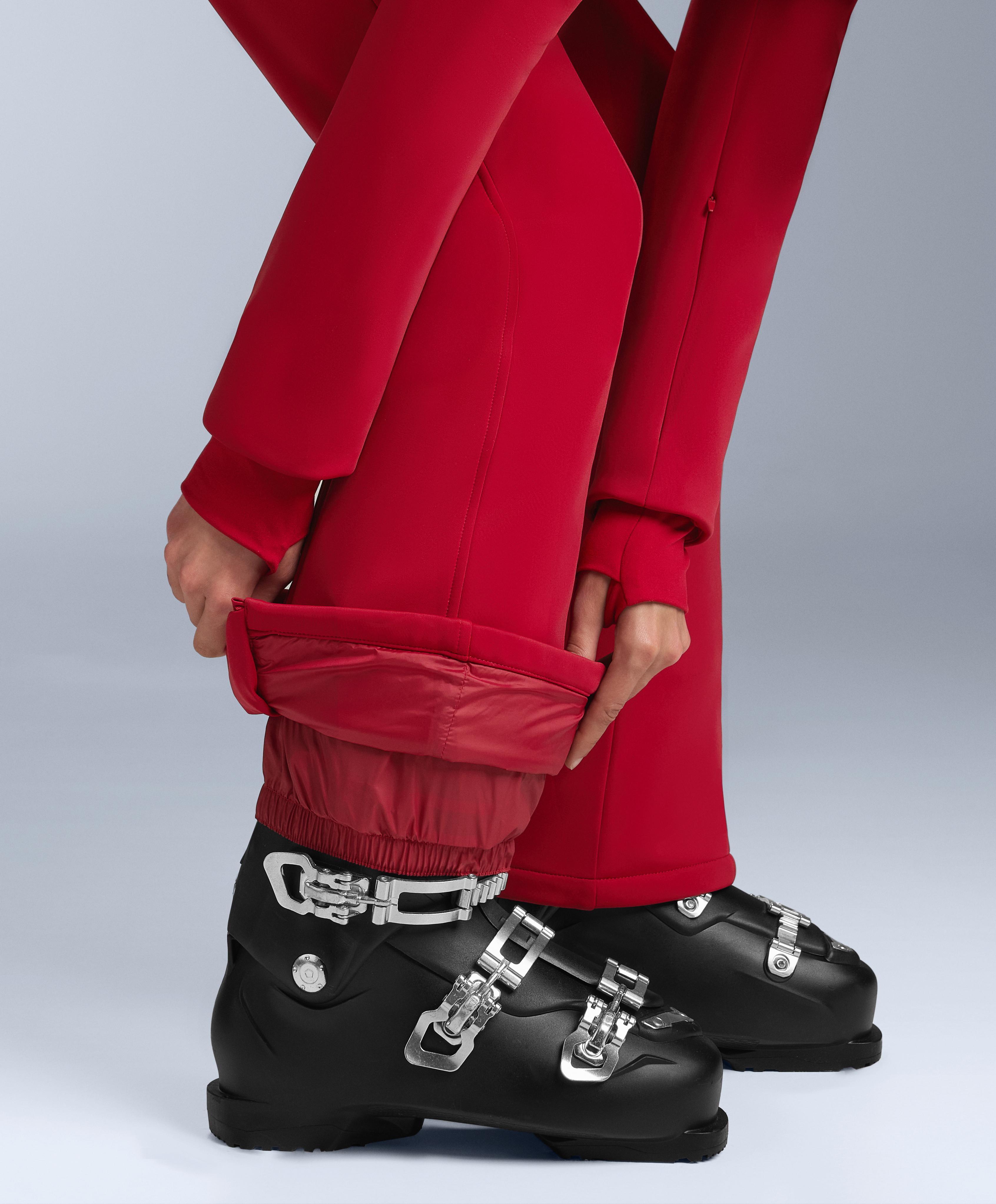 Water-resistant fitted stretch SKI jumpsuit — RED