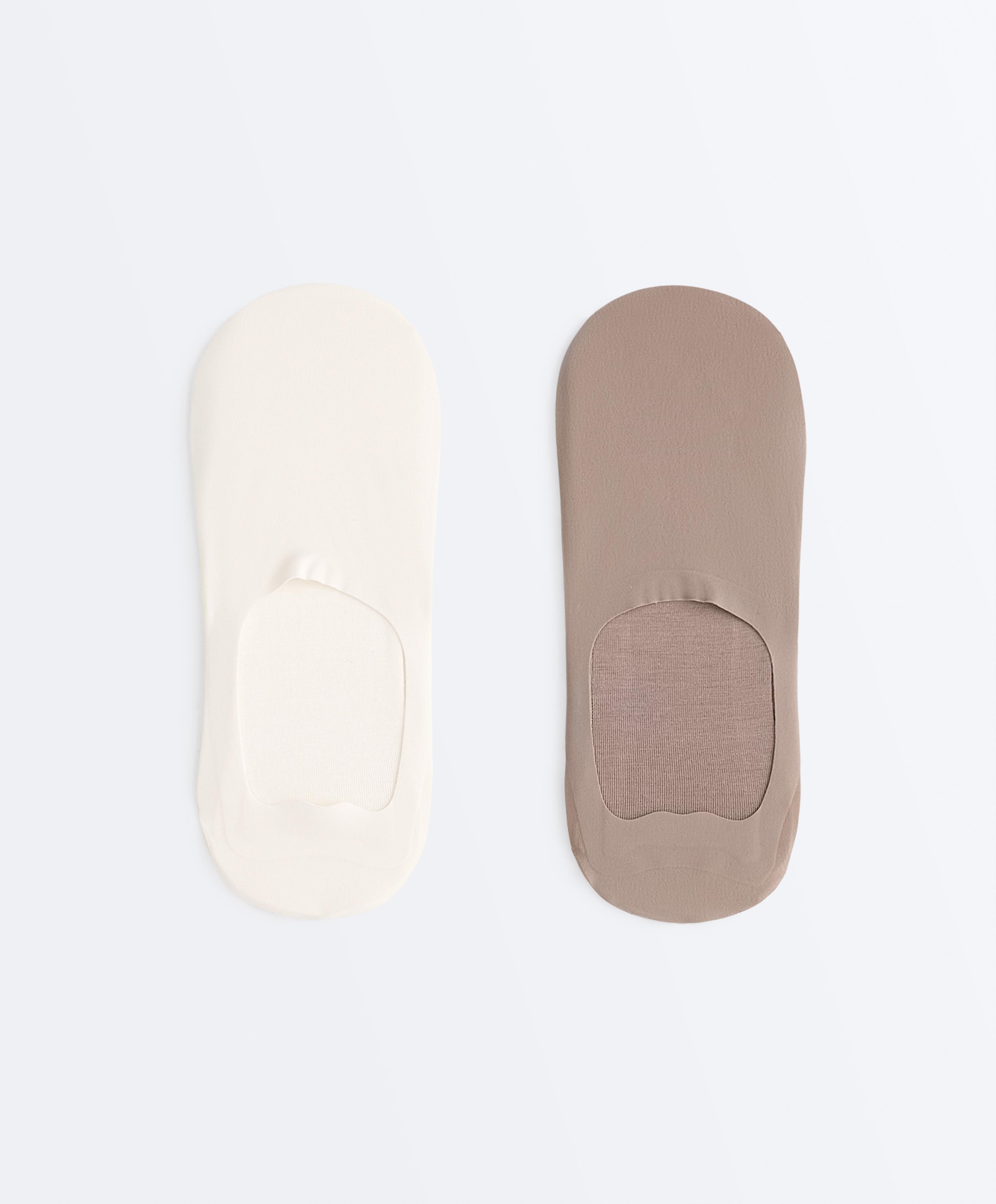 2 pares de calcetines invisibles microfibra high cut