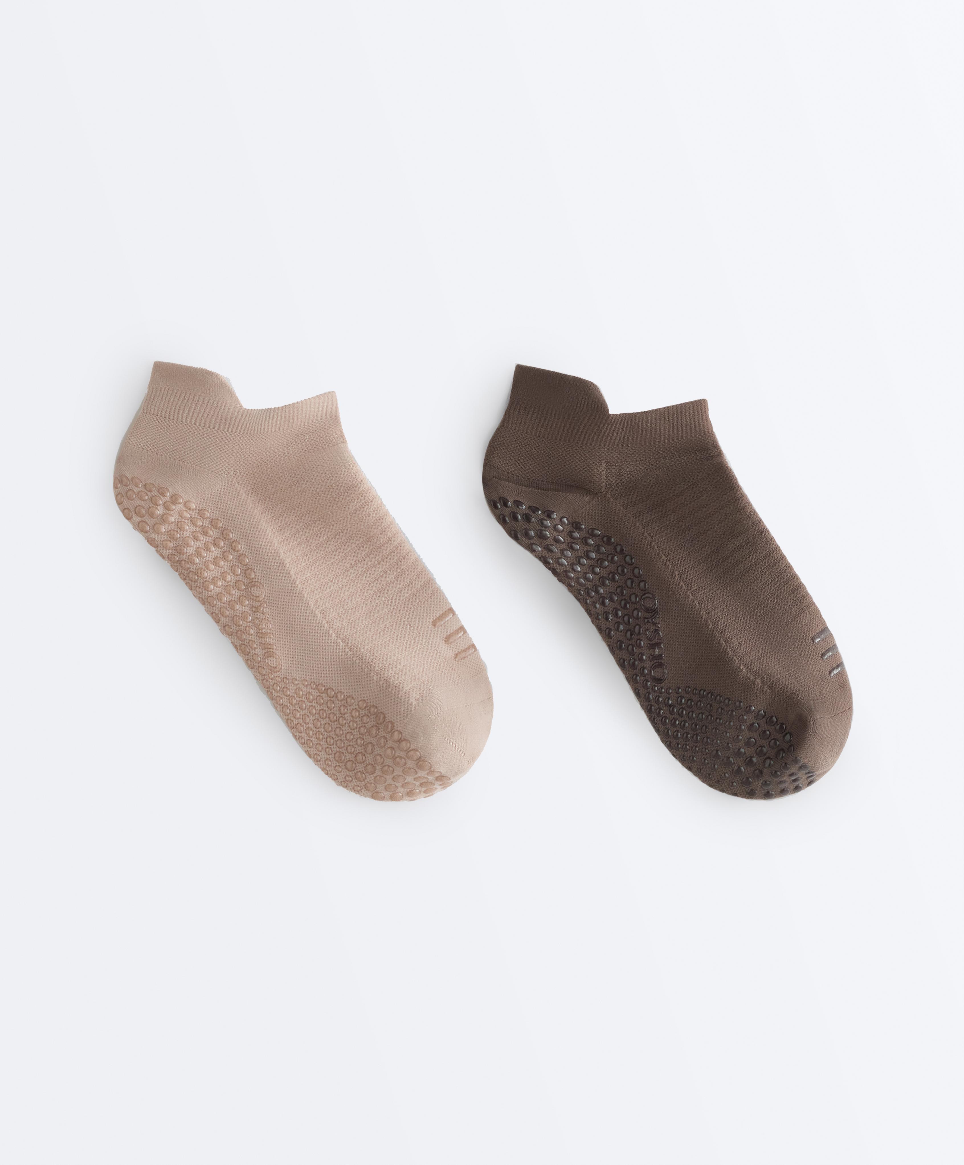 2 זוגות גרבי יוגה ופילאטיס sneaker, תערובת פוליאמיד