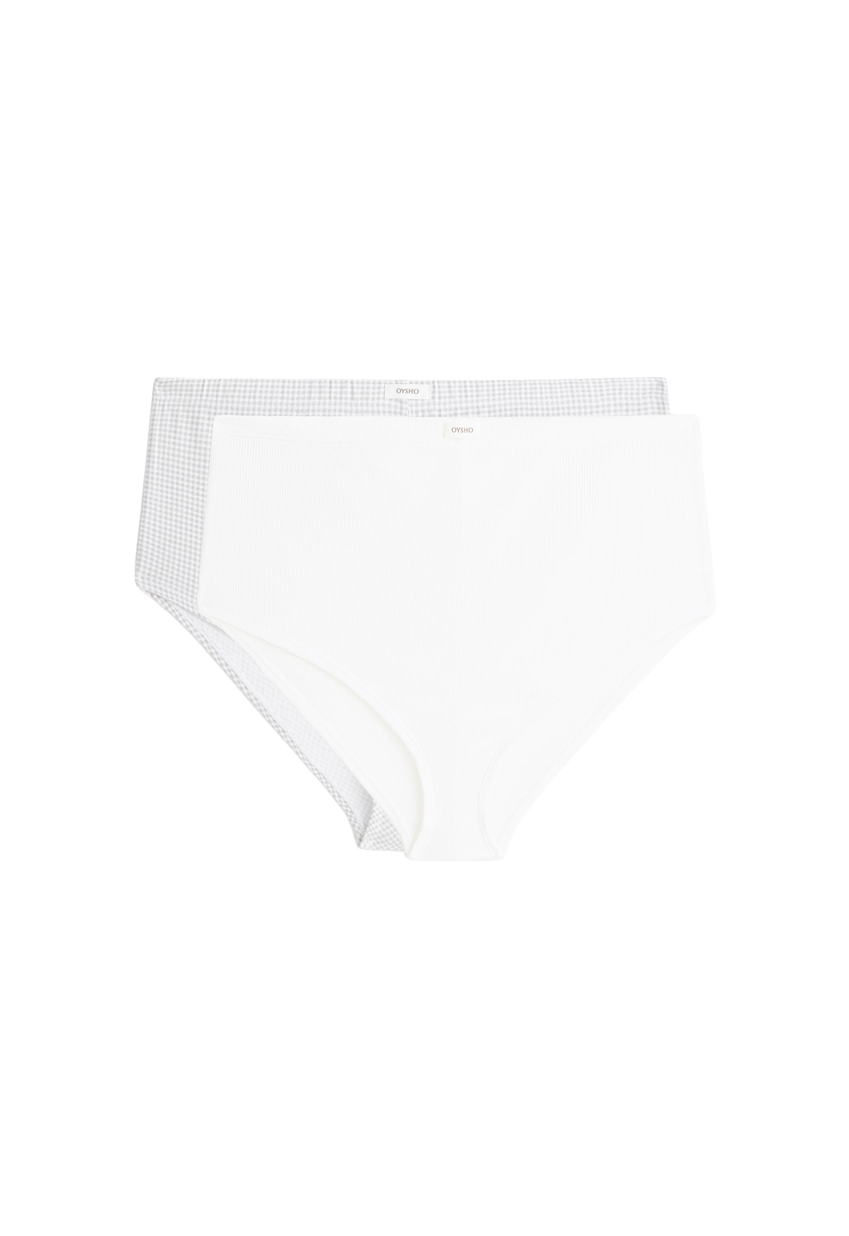 2 cotton blend logo shorties — PALE GREY