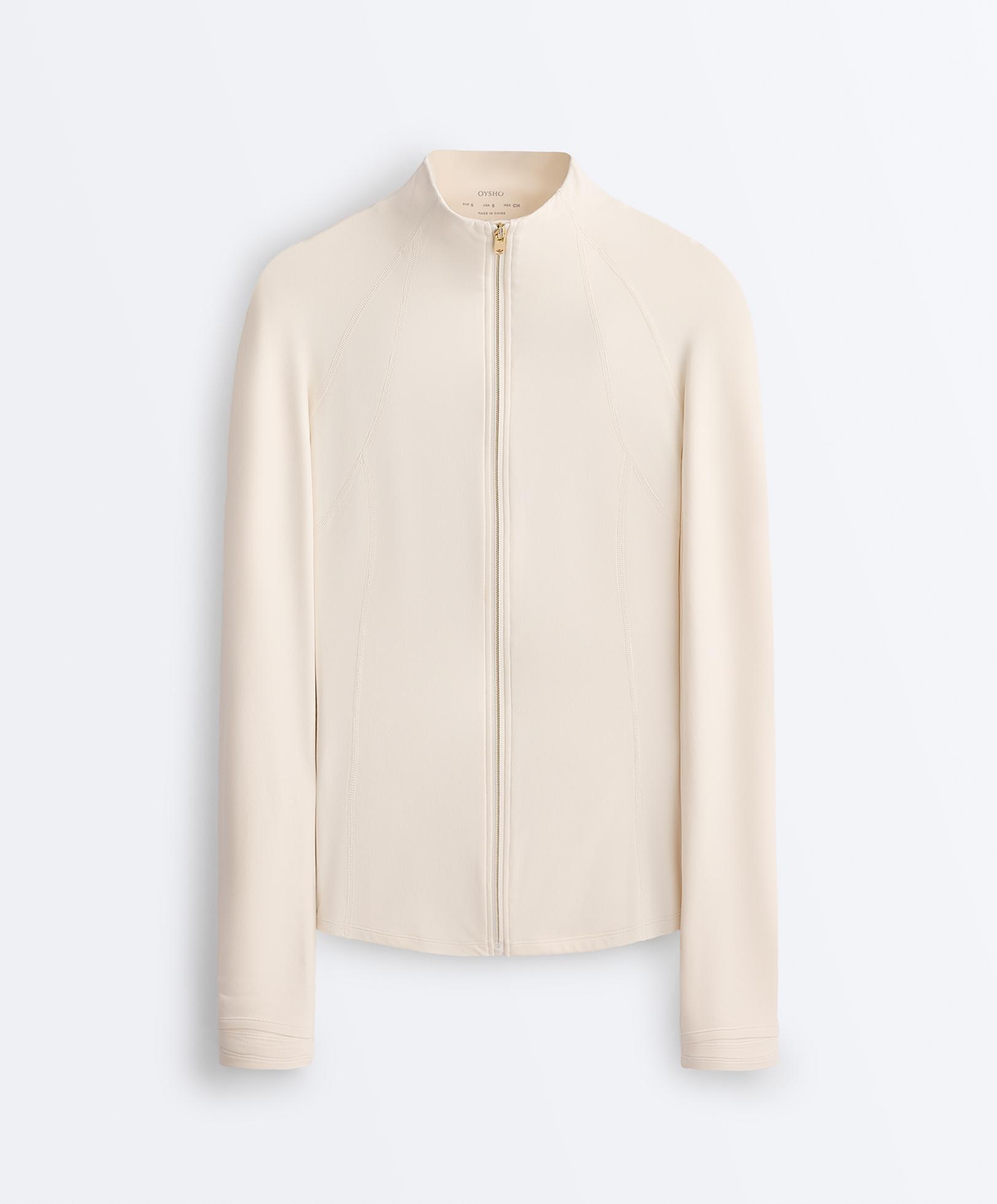 Light warm technical jacket with seams — PALE ECRU