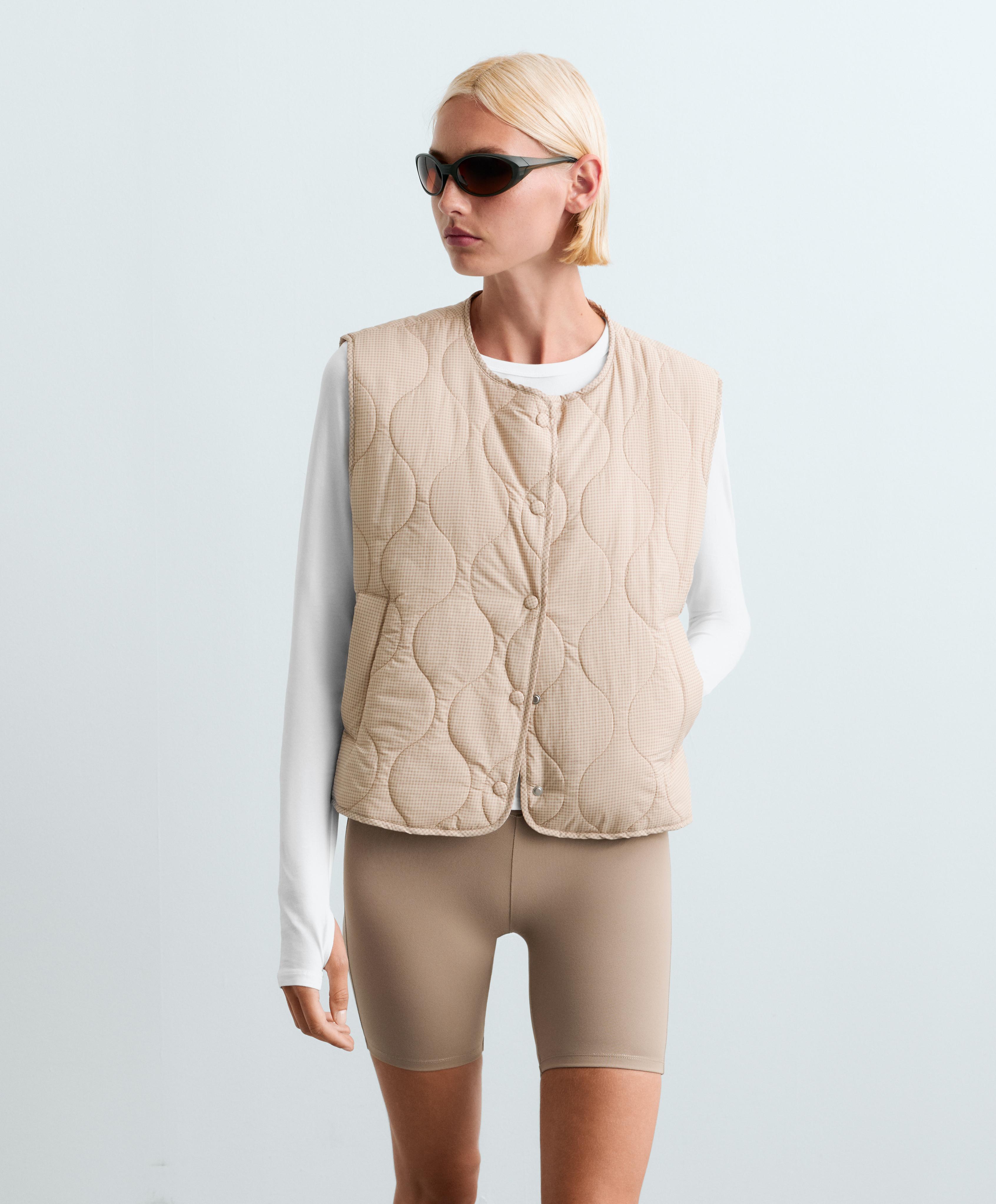 FELLEX® AEROGEL padded gingham gilet — BEIGE