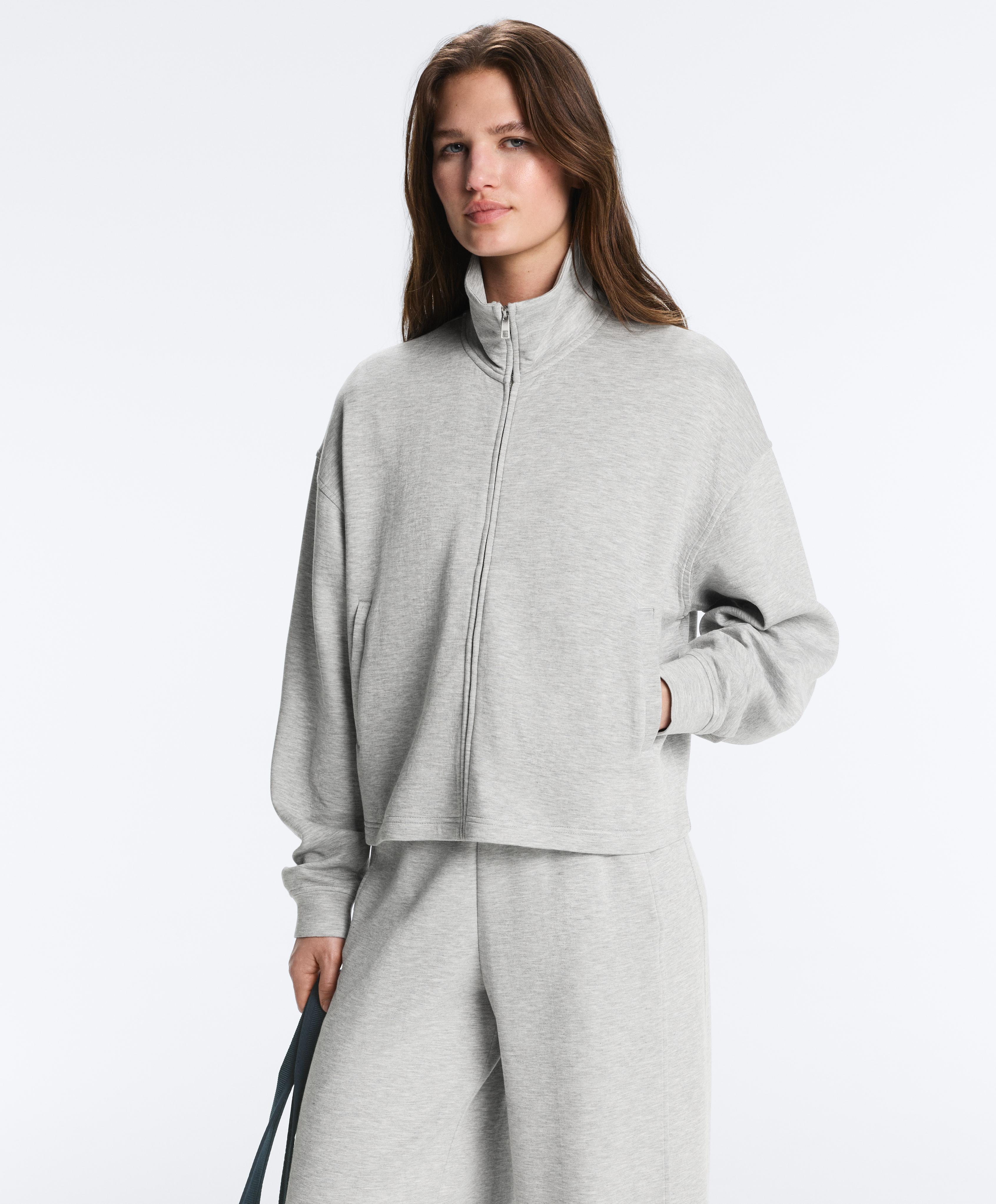 Mélange piqué jacket — GREY MELANGE