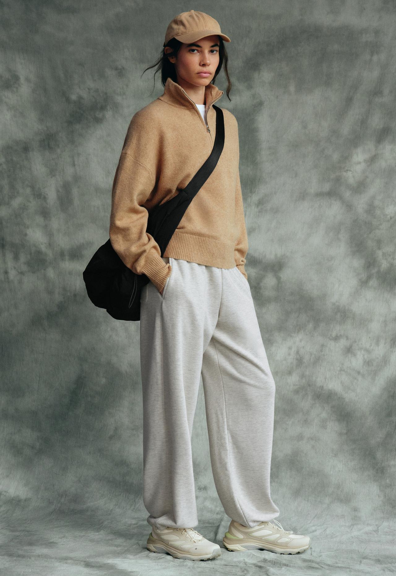 Gathered shopper bag — BLACK